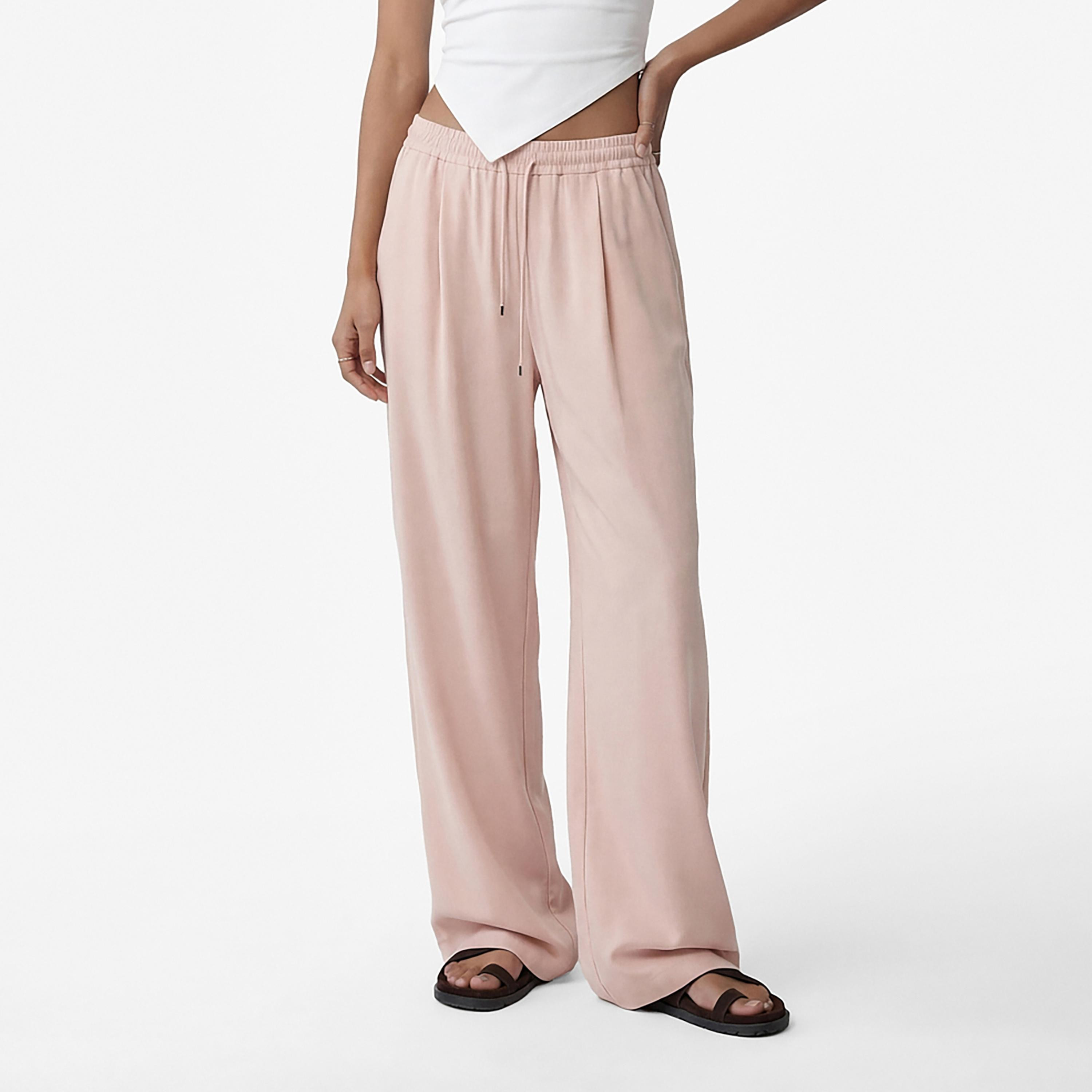 KOTON Drawstring Waist Wide Leg Women's Trousers-women-clothing-trousers-image-1