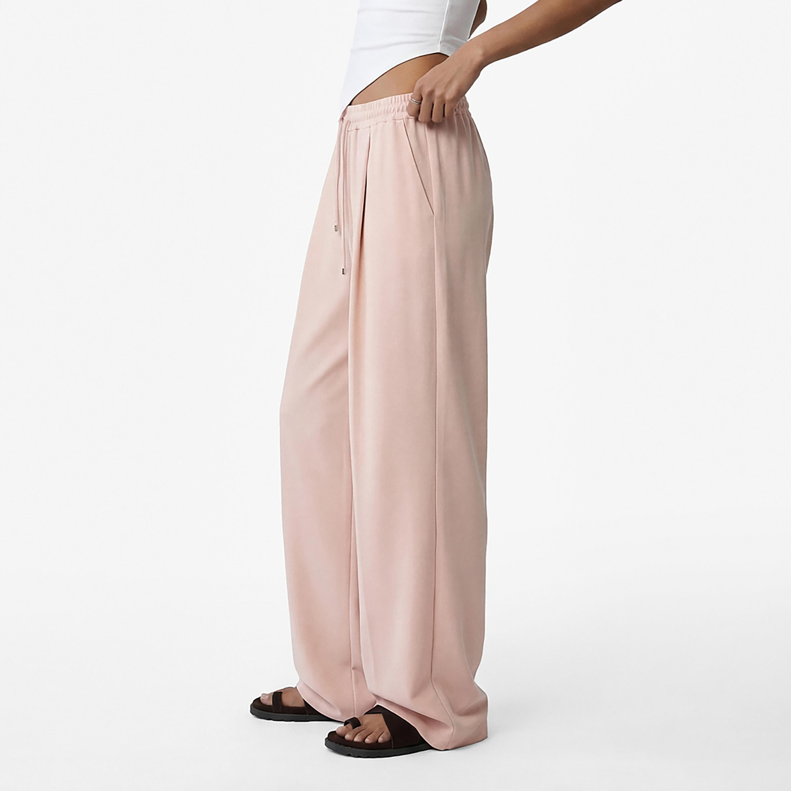 بنطال نسائي بقصة أرجل واسعة وخصر برباط من كوتون-women-clothing-trousers-image-7