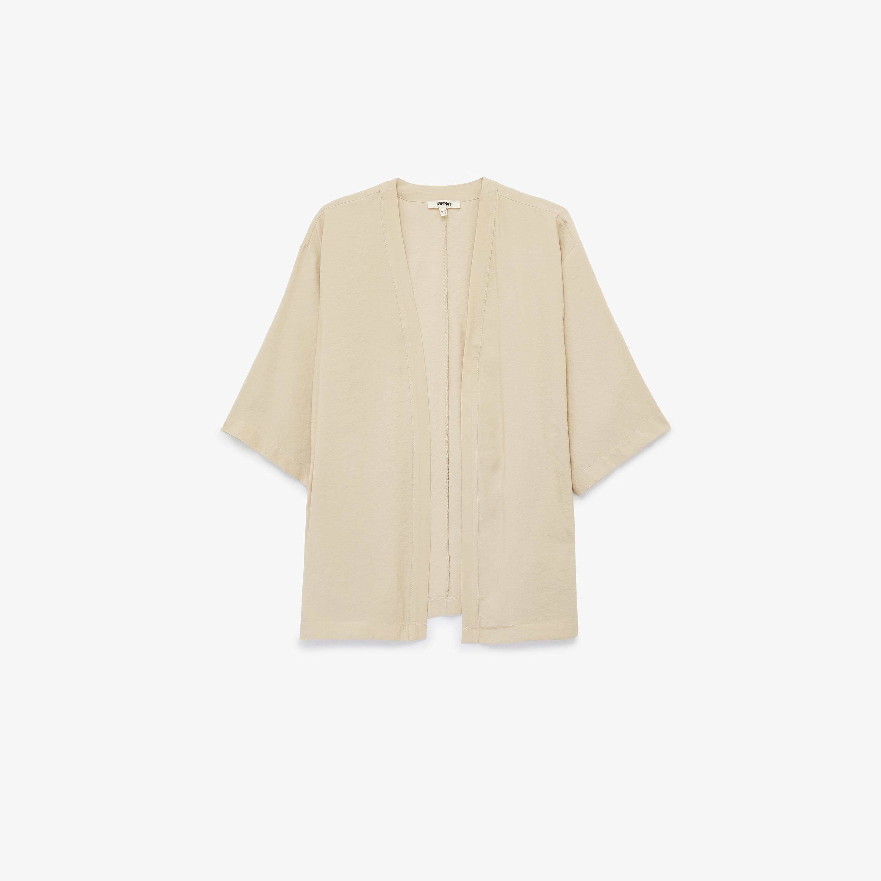 KOTON Green Open-Front Women's Kimono-women-clothing-shirtsandblouses-blouses-image-3