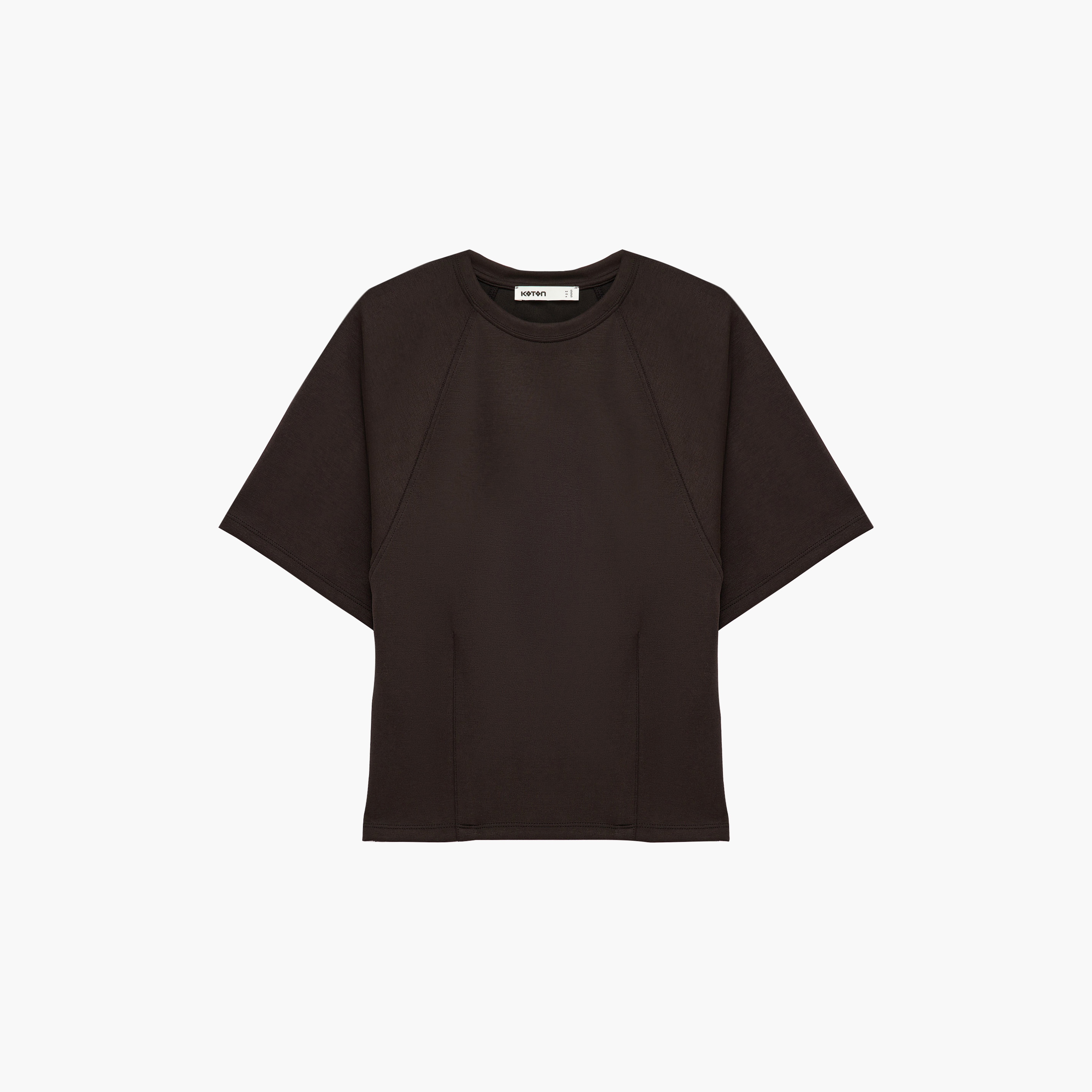 KOTON Dark Brown Raglan Sleeves Women's T-Shirt-women-clothing-tshirts-image-3