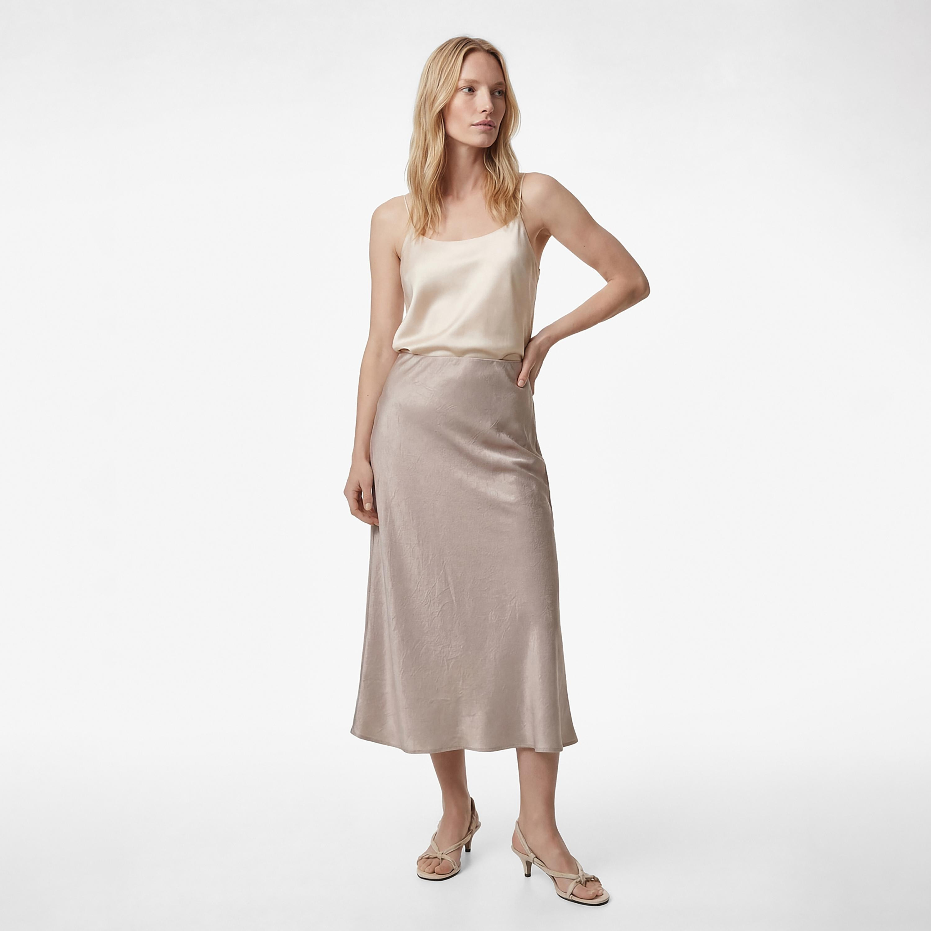 تنورة ميدي نسائية قصة "ايه-لاين" من قماش مجعد من كوتون-women-clothing-skirts-image-2