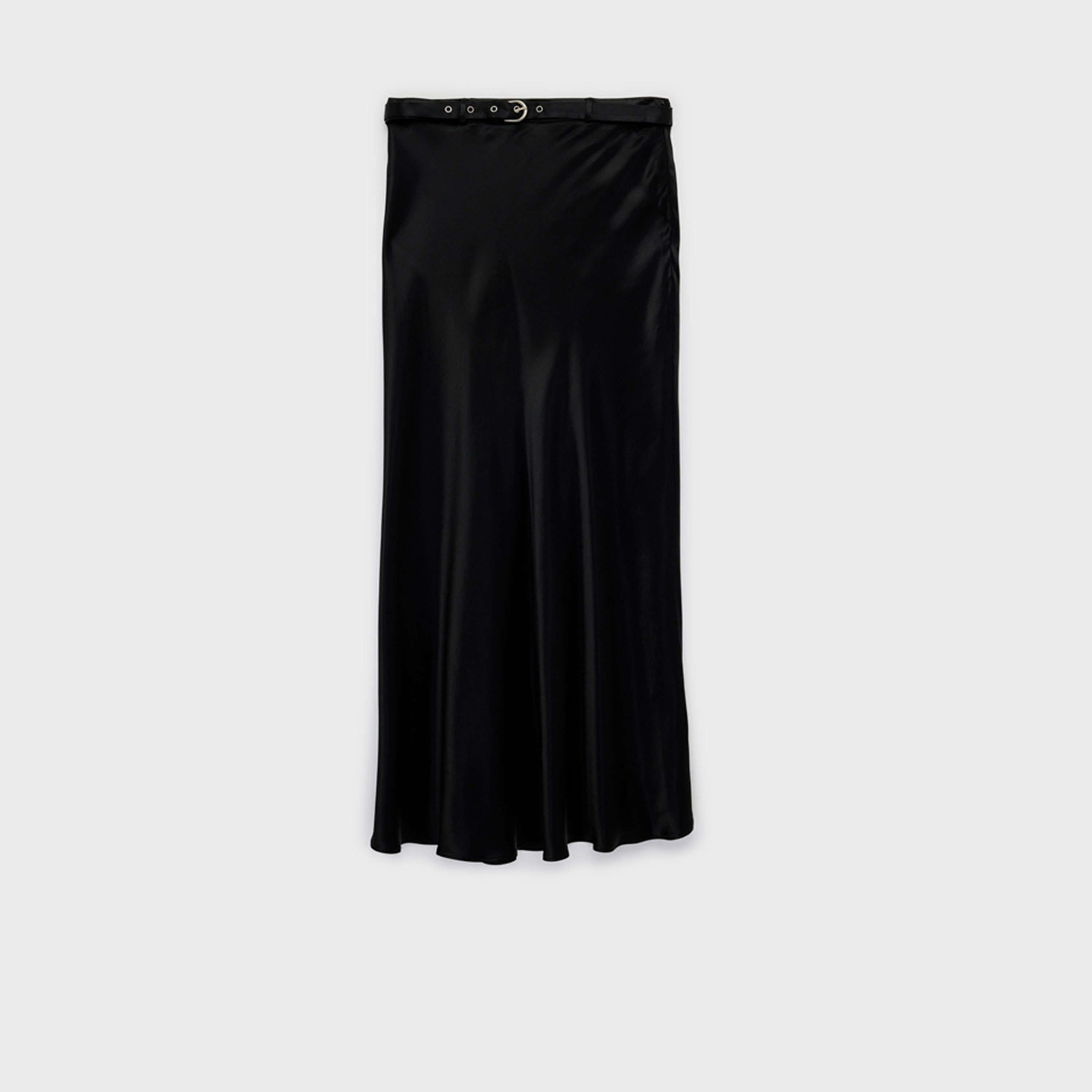 تنورة ماكسي نسائية قصة "ايه-لاين" بلون أسود من كوتون-women-clothing-skirts-image-1