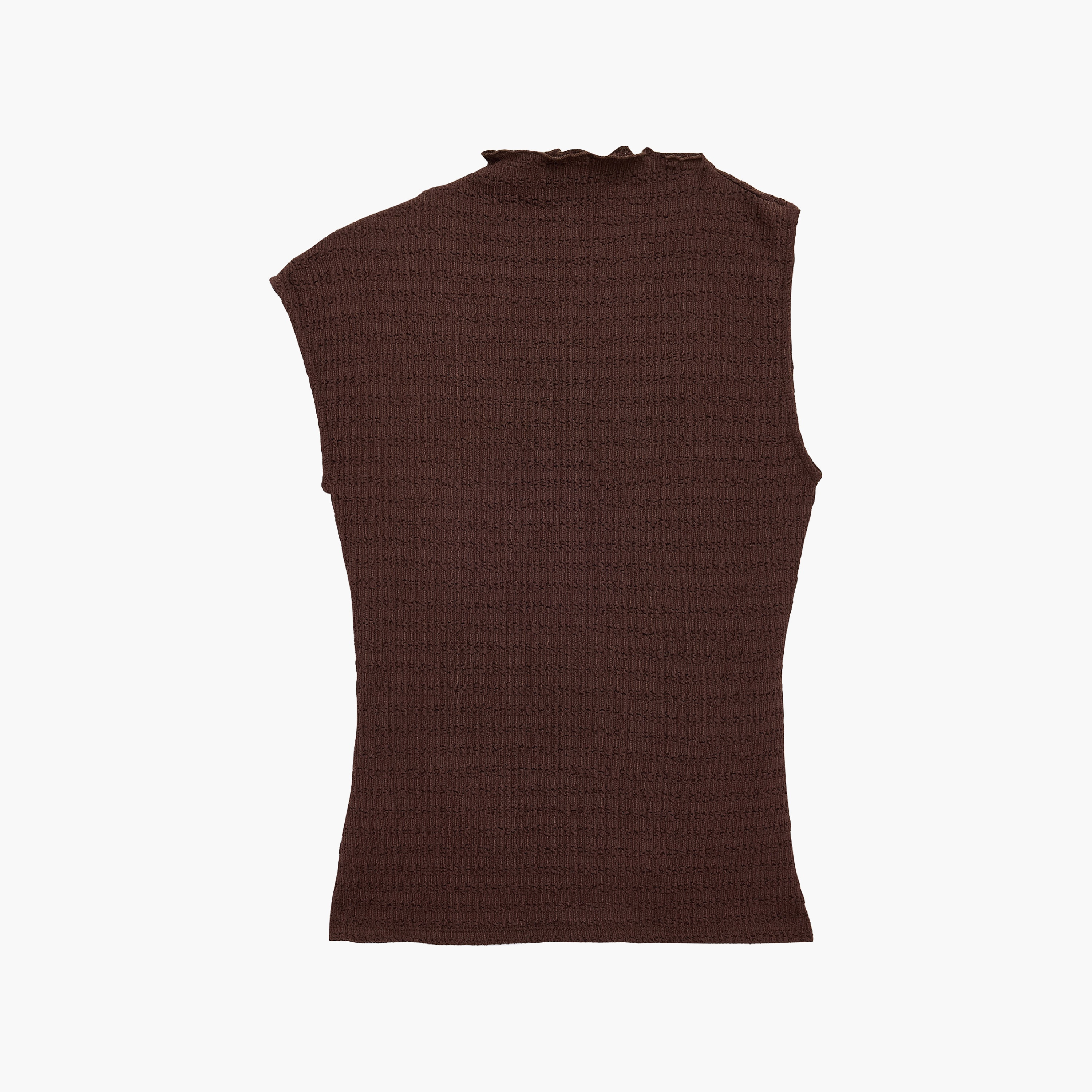 KOTON Dark Brown Textured High Neck Women's Top-women-clothing-shirtsandblouses-blouses-image-4