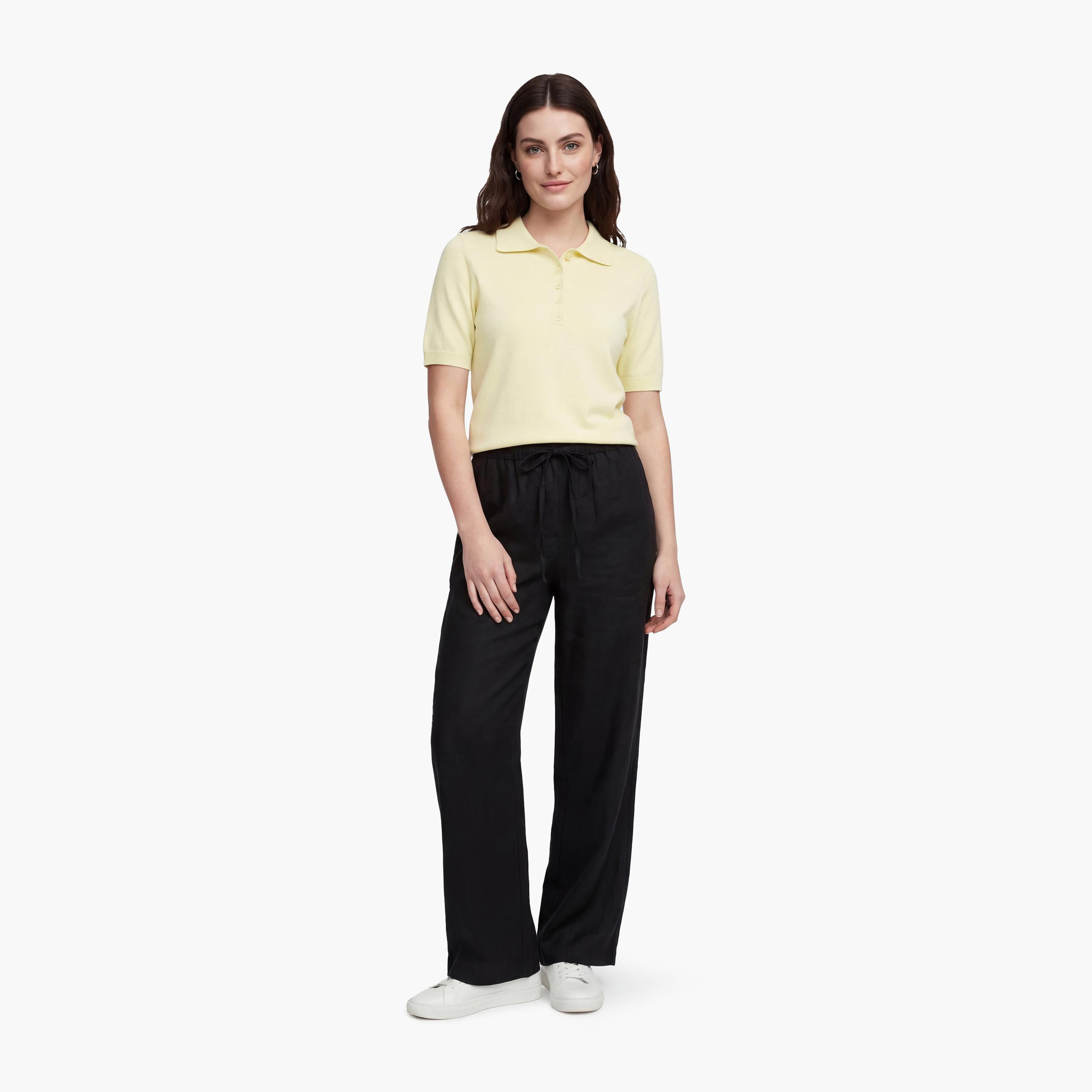 تيشيرت بولو محبوك بياقة للنساء من كوتون-women-clothing-tshirts-image-7