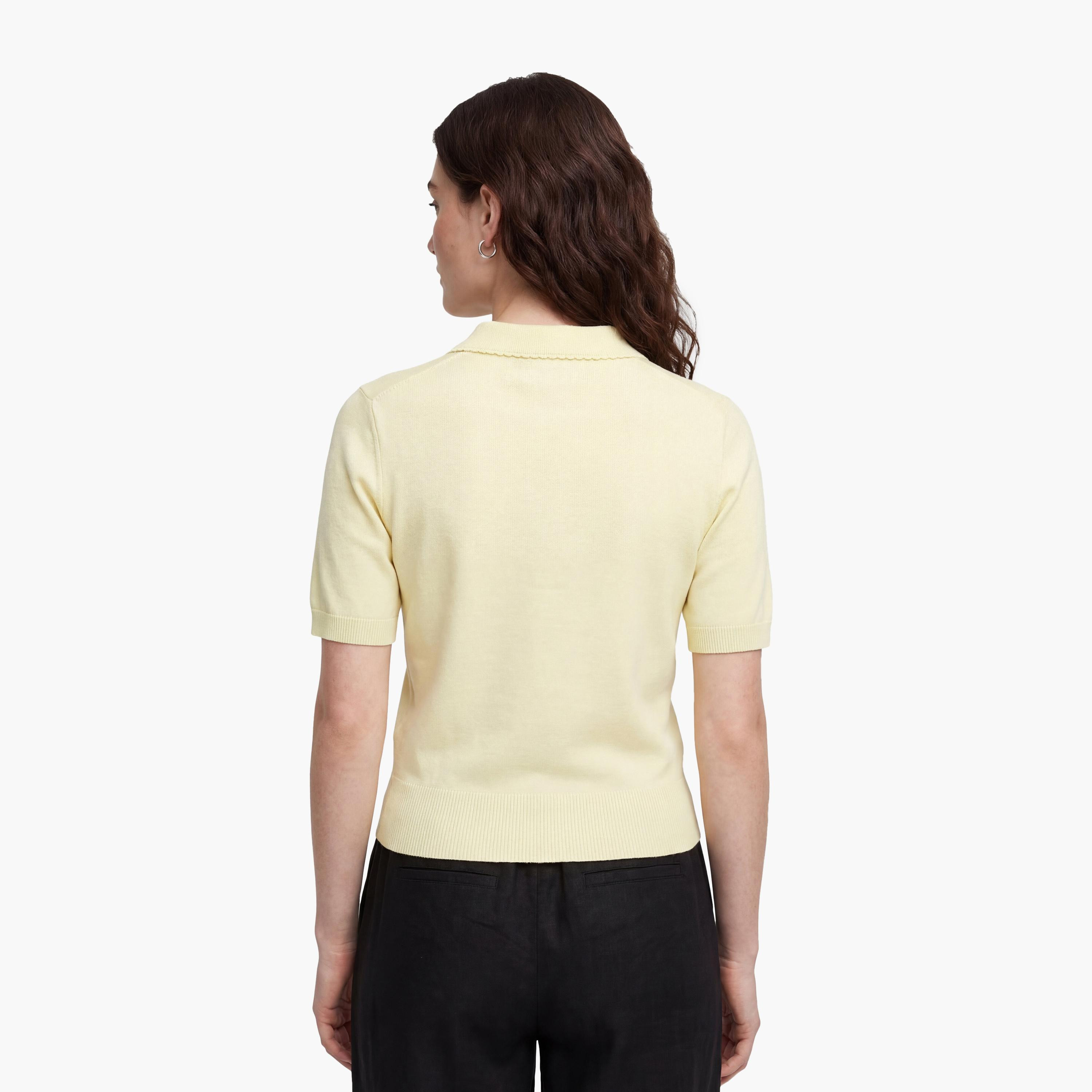 تيشيرت بولو محبوك بياقة للنساء من كوتون-women-clothing-tshirts-image-9