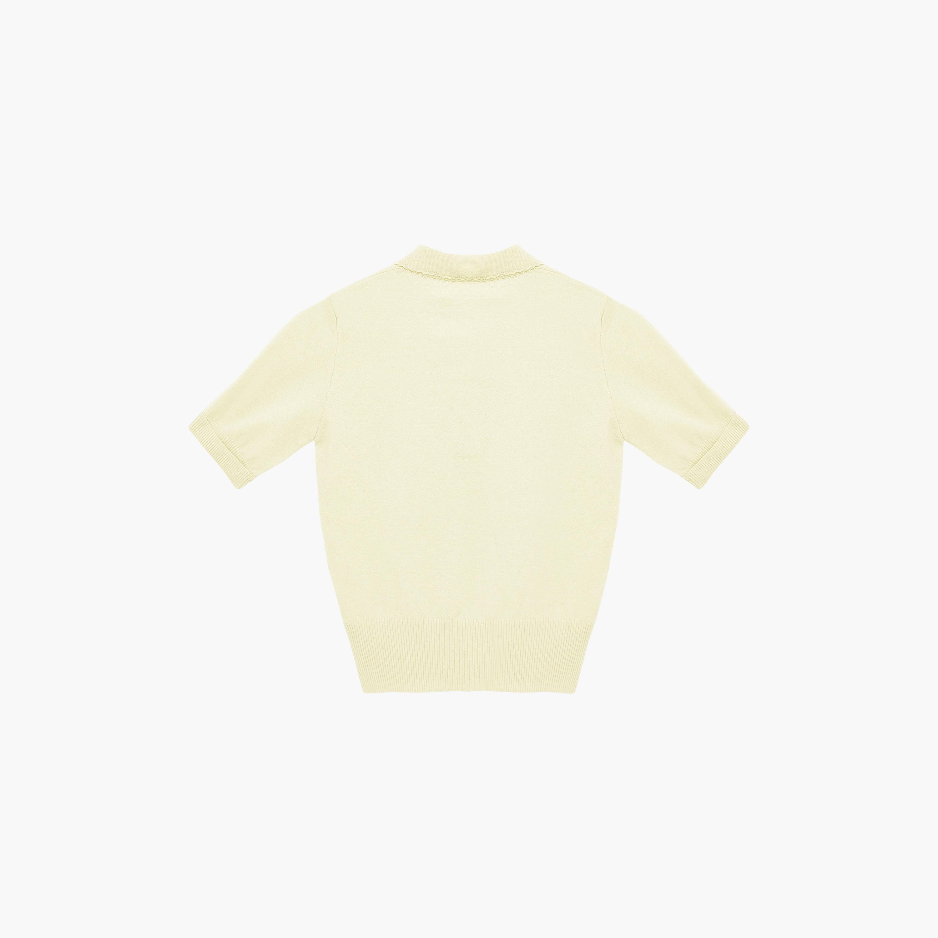 تيشيرت بولو محبوك بياقة للنساء من كوتون-women-clothing-tshirts-image-12