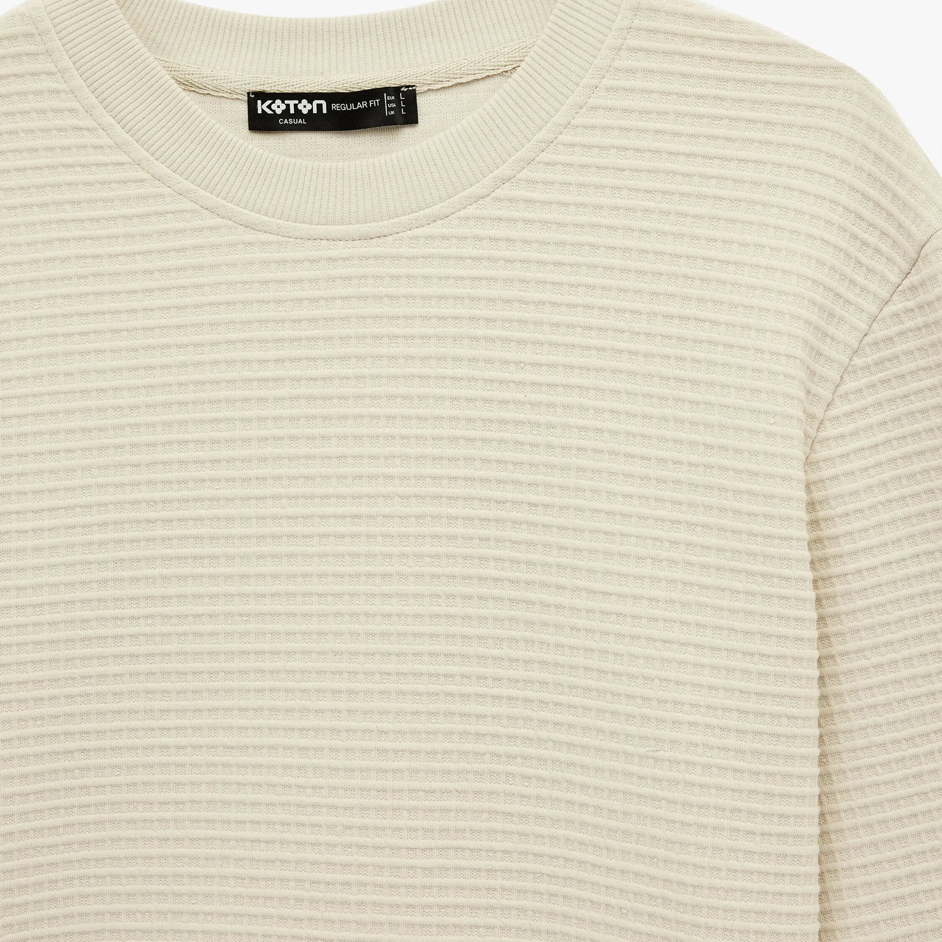 Koton Textured Crew Neck Long Sleeves Men's Sweatshirt-men-winterwear-hoodiesandsweatshirts-image-5