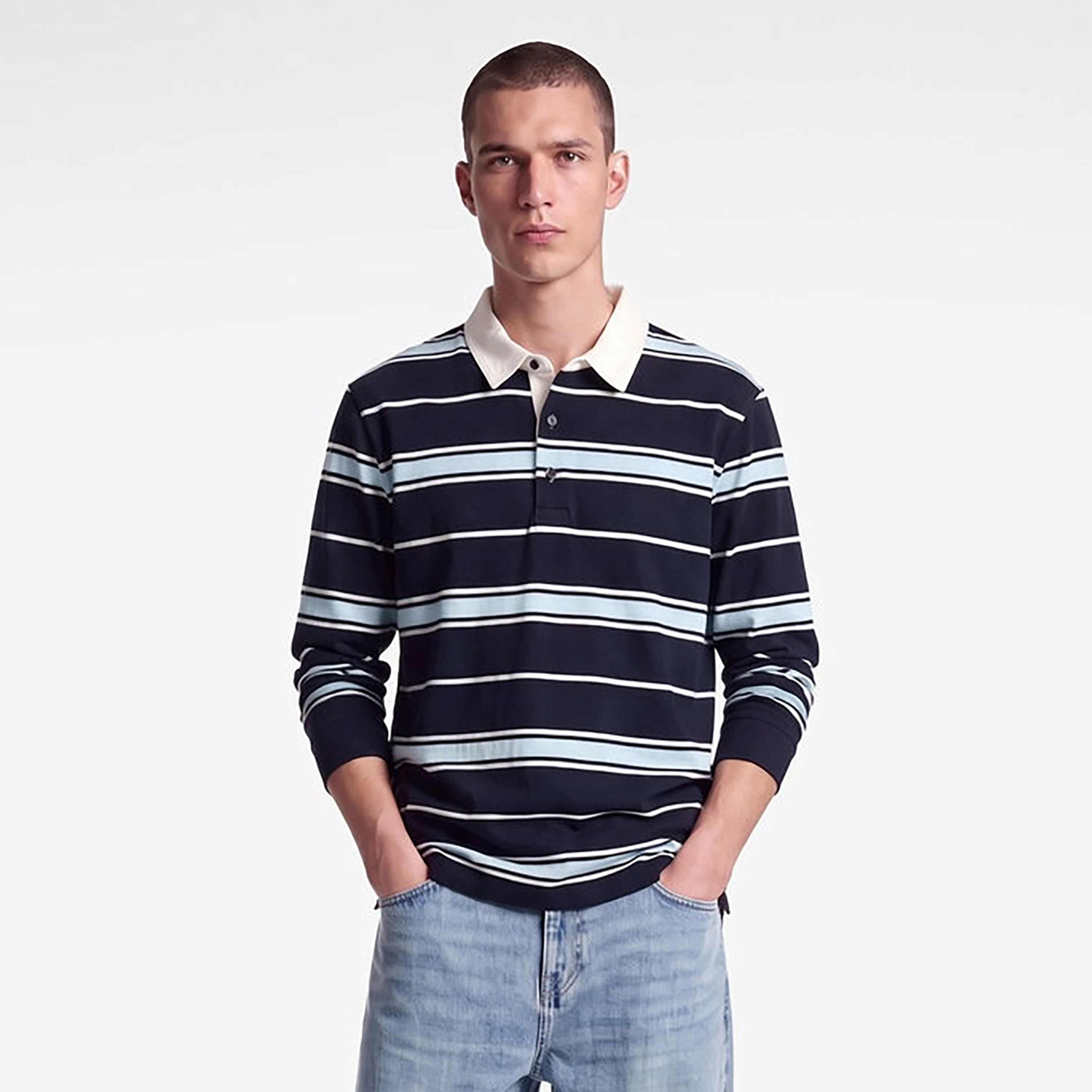 KOTON Striped Collared Long Sleeves Men's Sweatshirt-men-winterwear-hoodiesandsweatshirts-image-1