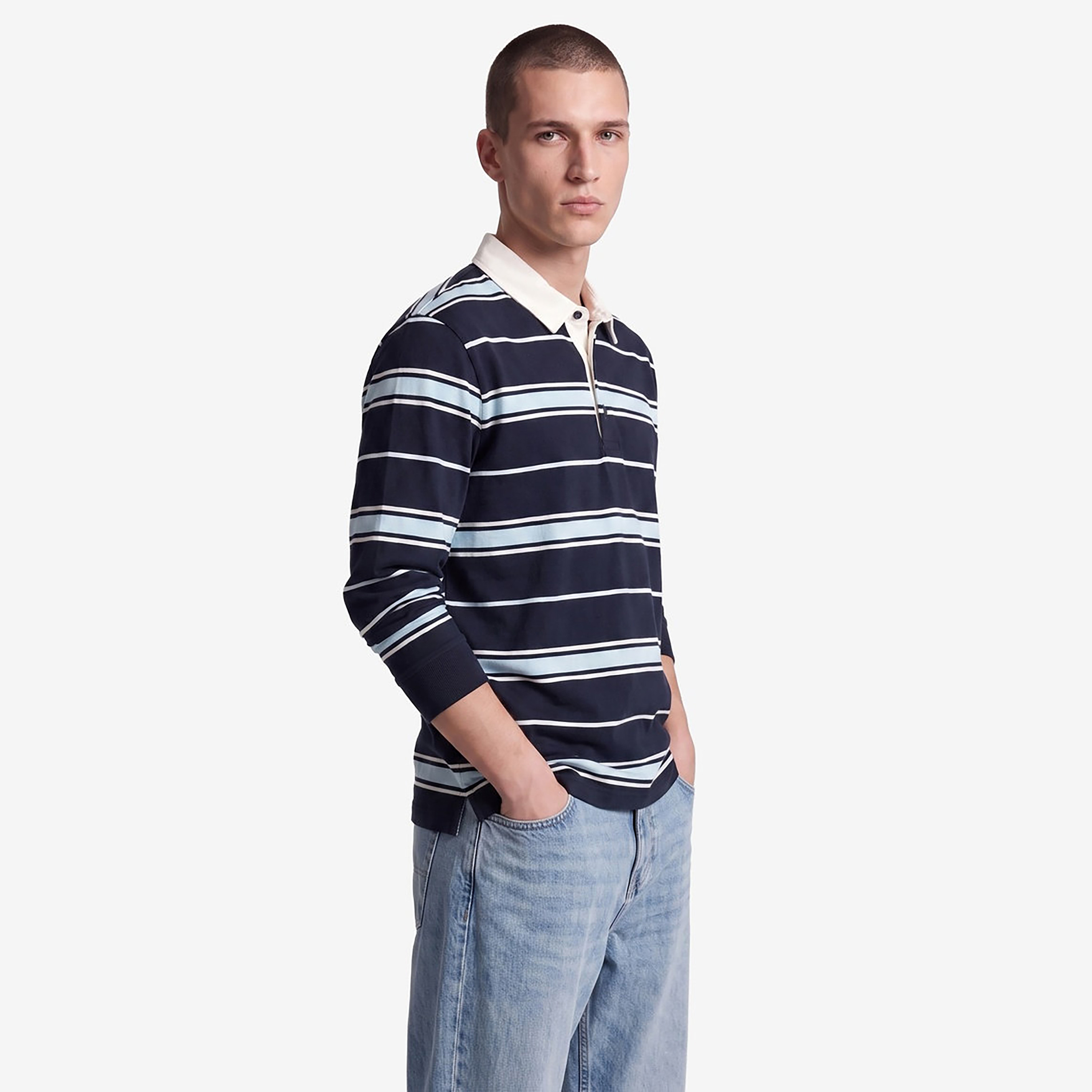 KOTON Striped Collared Long Sleeves Men's Sweatshirt-men-winterwear-hoodiesandsweatshirts-image-5