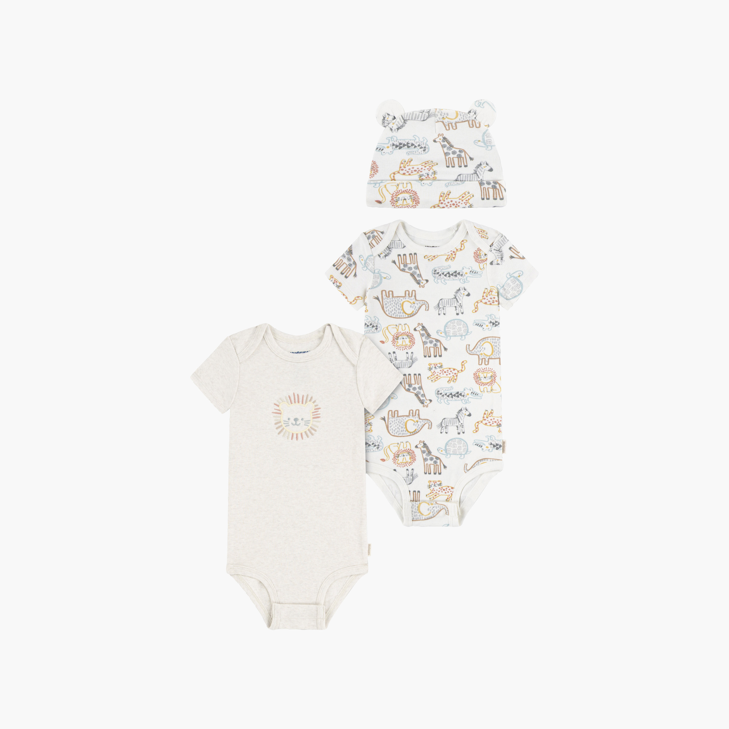 Huggies 2-Piece Short Sleeves Embroidered Bodysuits with Cap-boys-clothing-rompersanddungarees-image-1