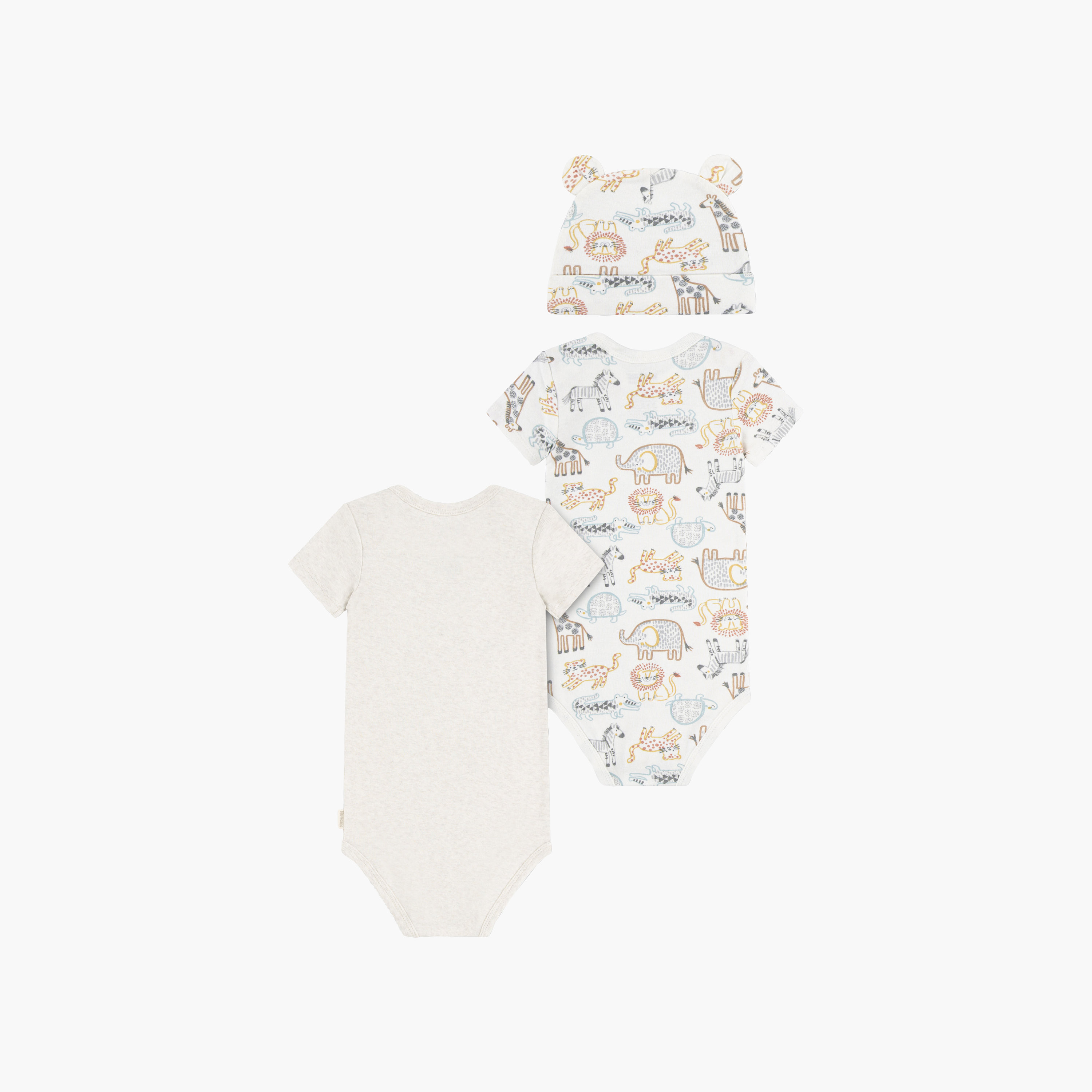 Huggies 2-Piece Short Sleeves Embroidered Bodysuits with Cap-boys-clothing-rompersanddungarees-image-2