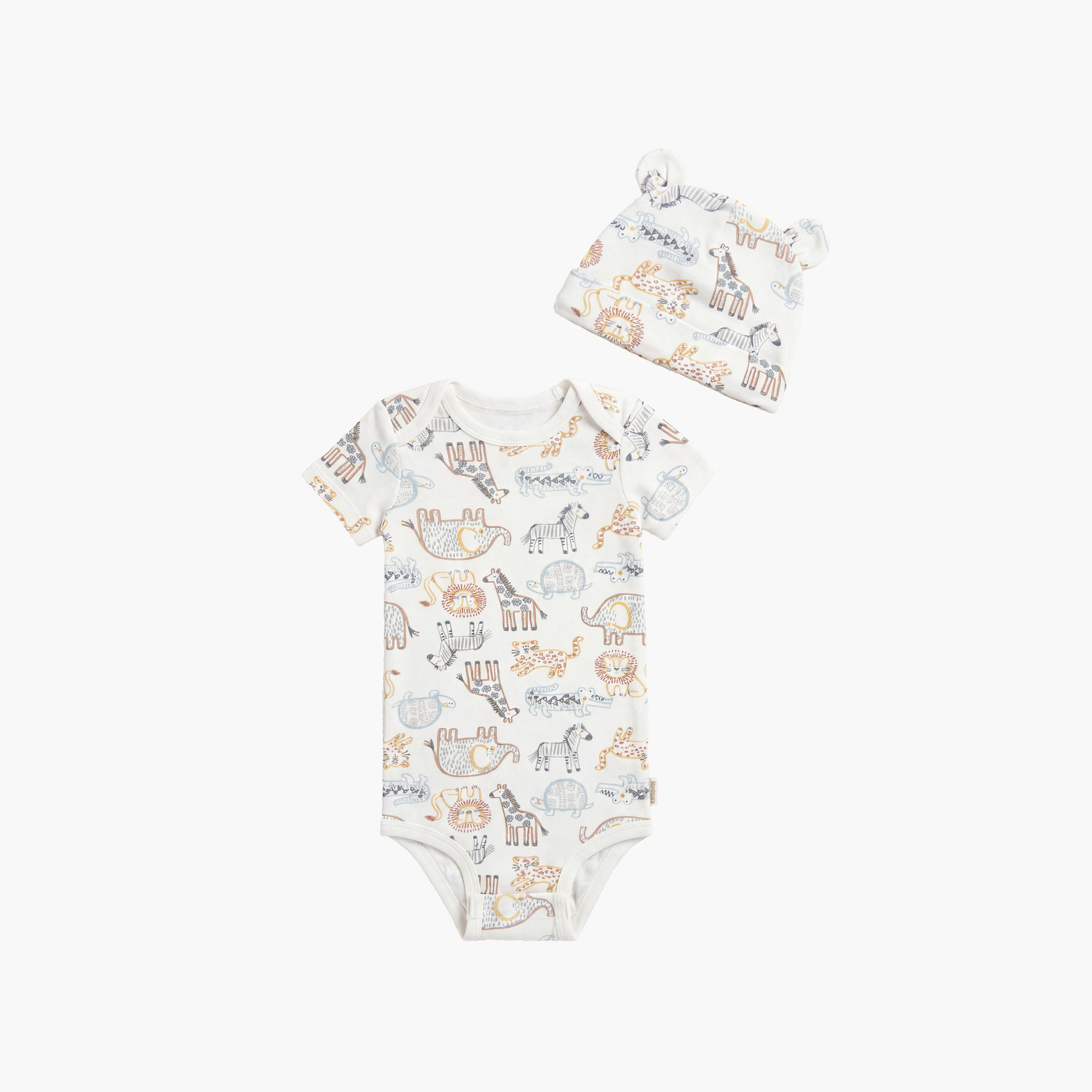 Huggies 2-Piece Short Sleeves Embroidered Bodysuits with Cap-boys-clothing-rompersanddungarees-image-3