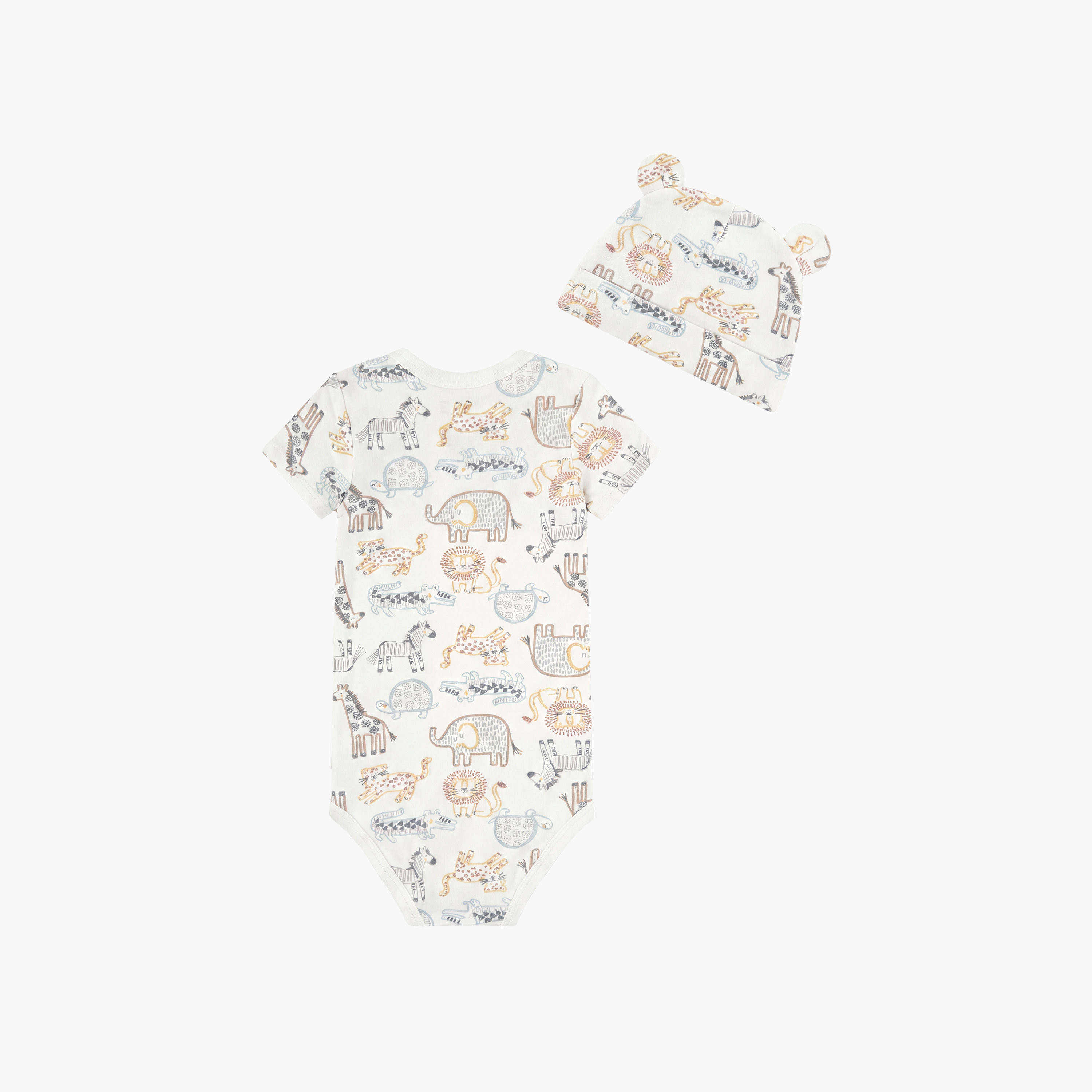 Huggies 2-Piece Short Sleeves Embroidered Bodysuits with Cap-boys-clothing-rompersanddungarees-image-4