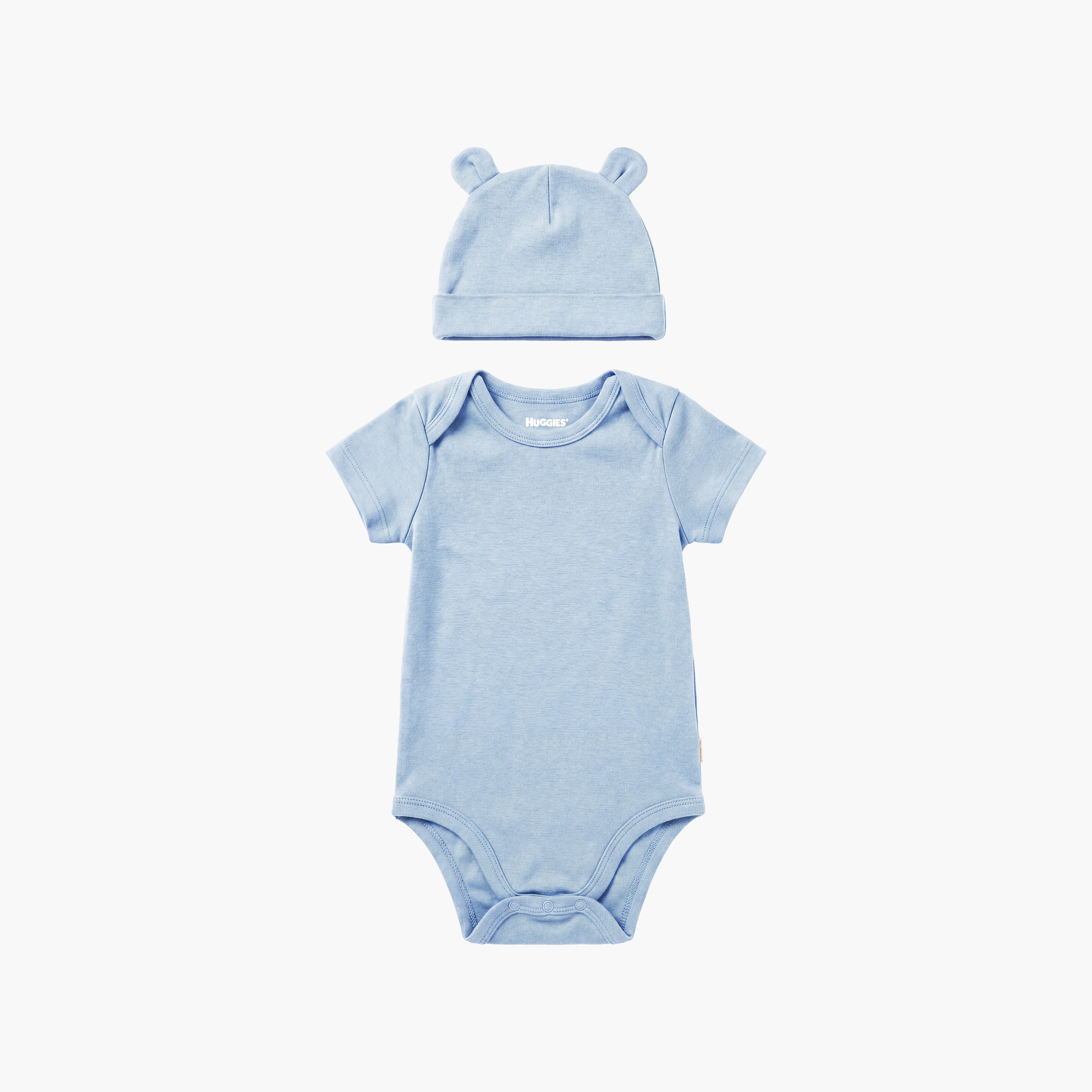 Huggies 2-Piece Short Sleeves Embroidered Bodysuits with Cap-boys-clothing-rompersanddungarees-image-4