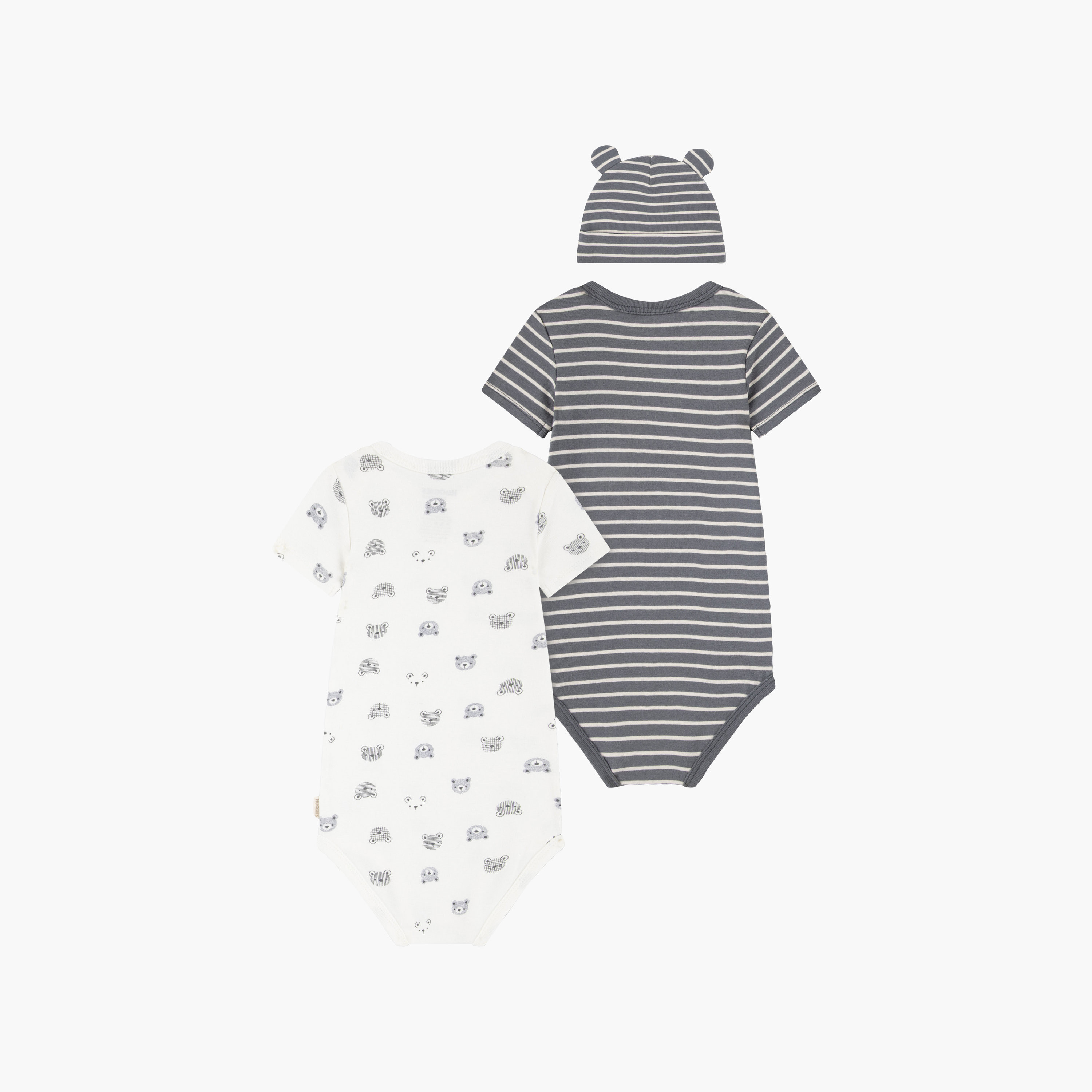 Huggies 2-Piece Short Sleeves Embroidered Bodysuits with Cap-boys-clothing-rompersanddungarees-image-2