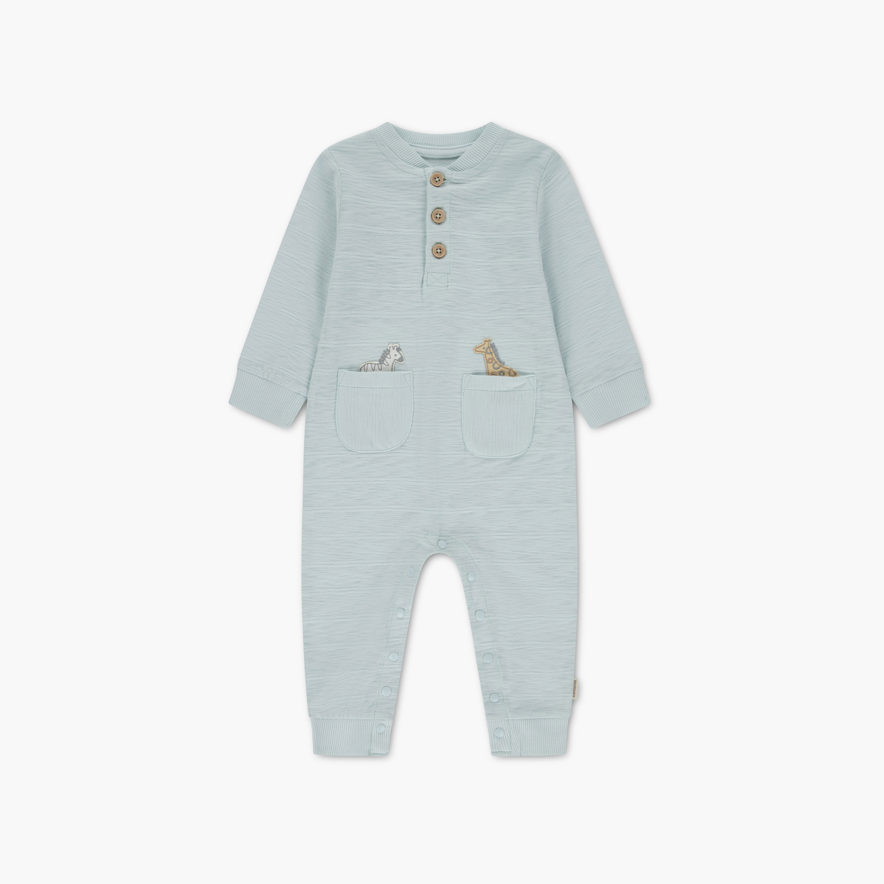 Huggies Long Sleeves Zebra Embroidered Buttoned Rompers-boys-clothing-rompersanddungarees-image-1