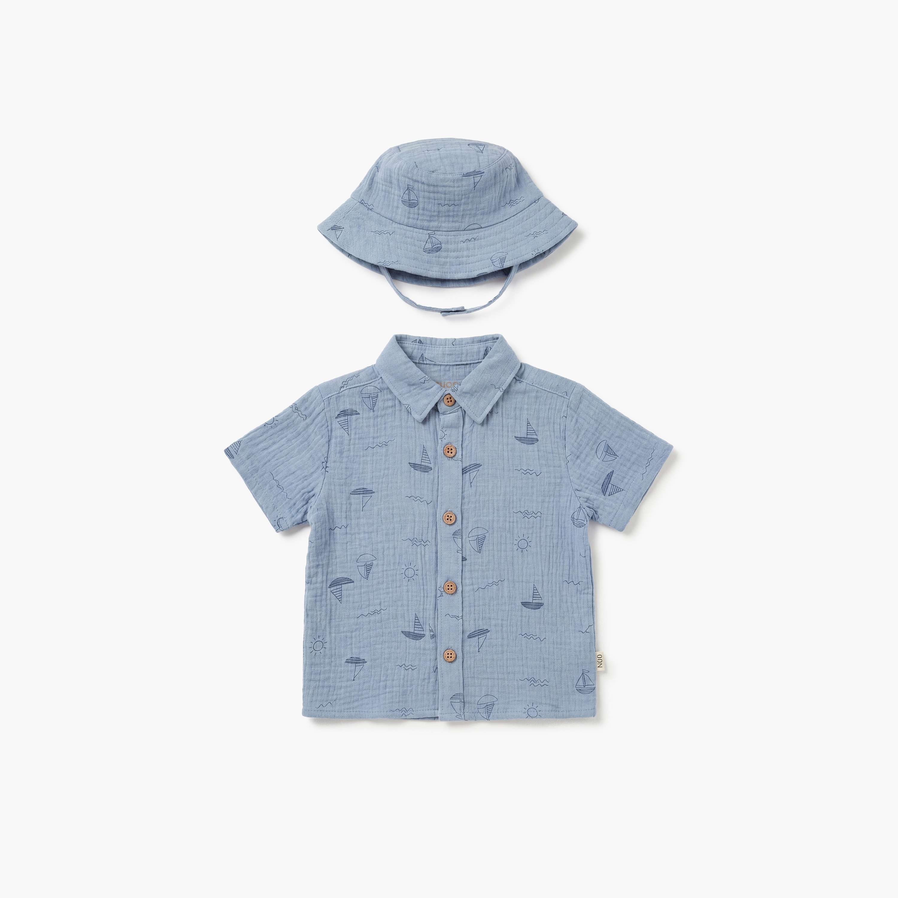 Huggies Short Sleeves Printed Shirt & Shorts Set with Cap-boys-clothing-setsandcoords-image-3