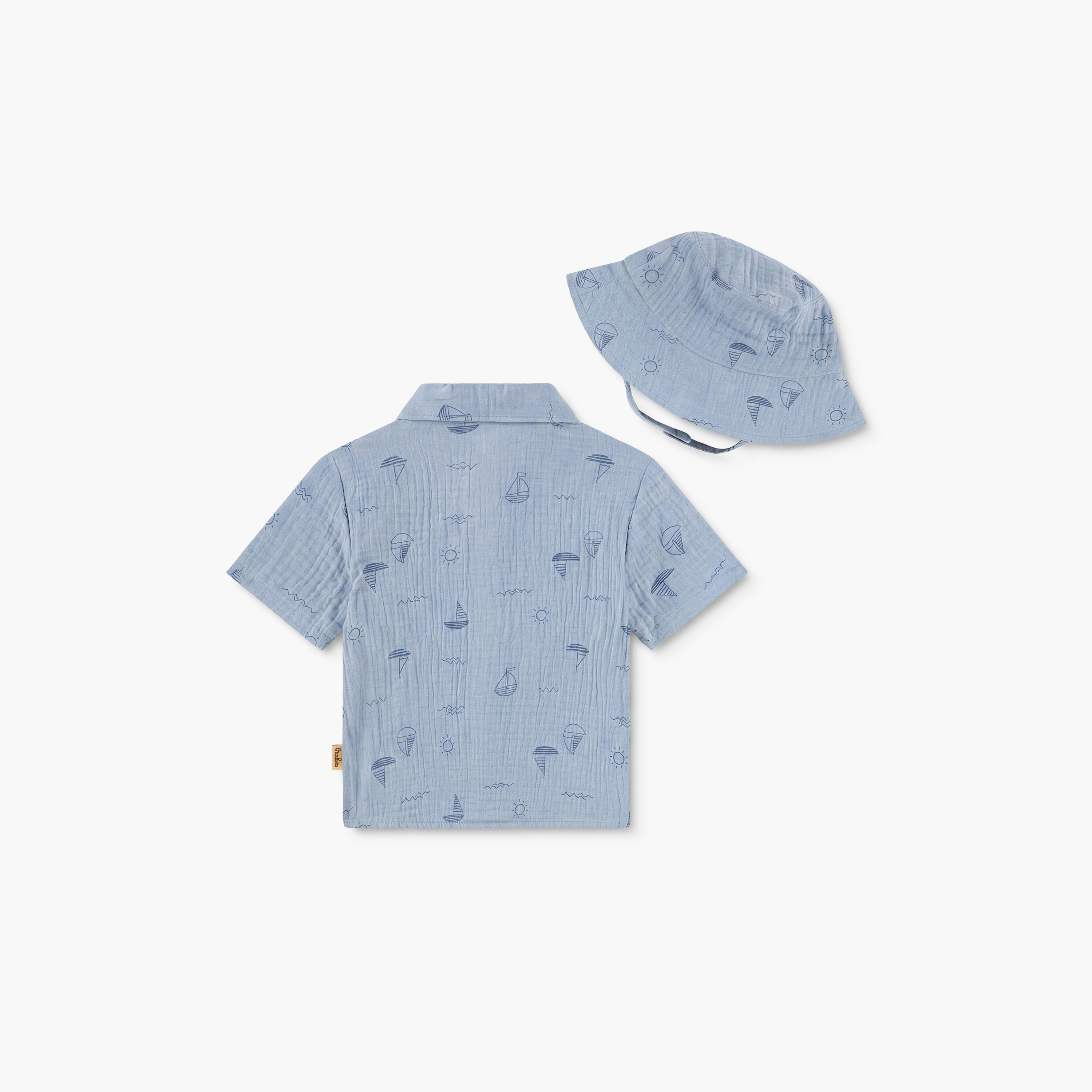 Huggies Short Sleeves Printed Shirt & Shorts Set with Cap-boys-clothing-setsandcoords-image-4