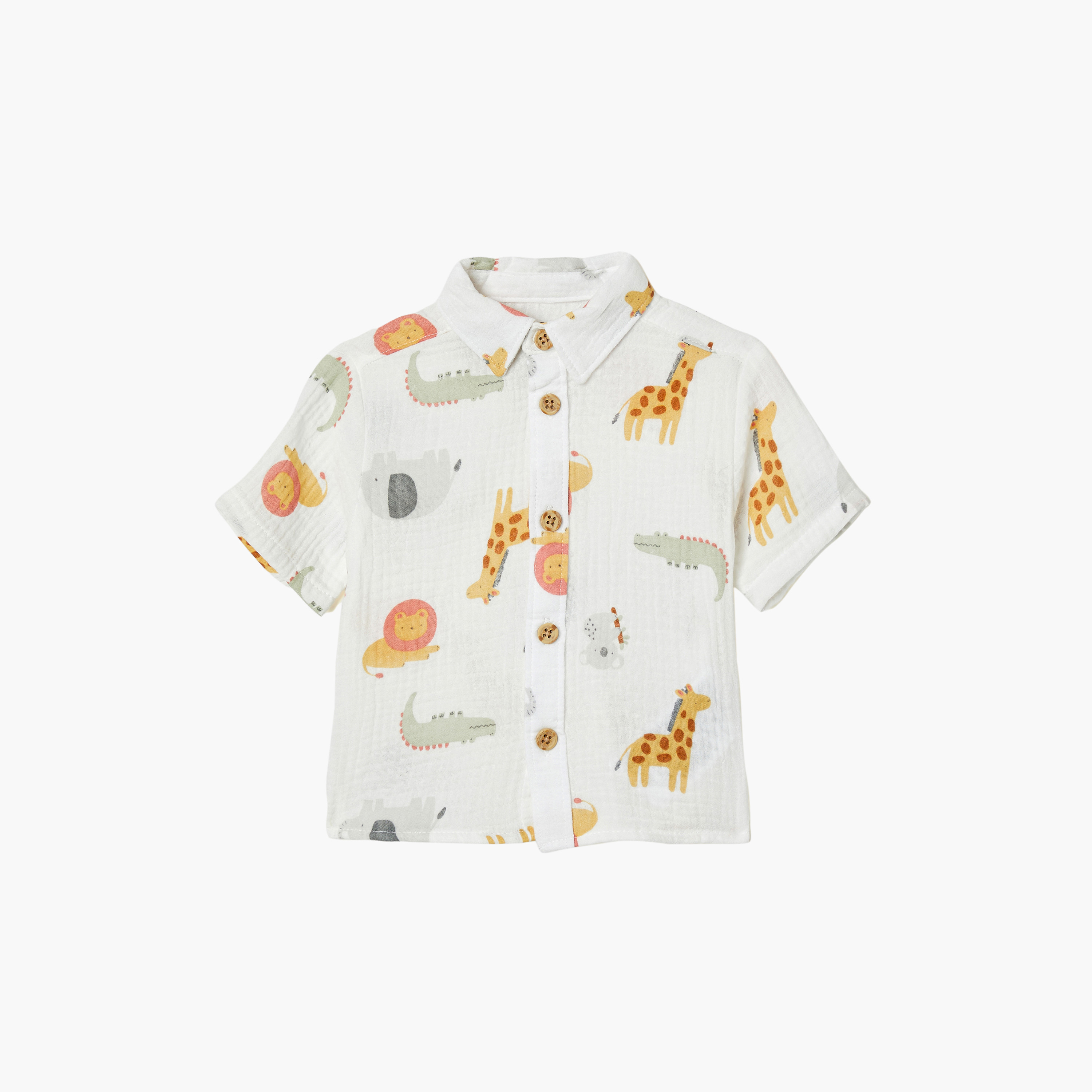 Huggies Short Sleeves Printed Shirt & Shorts Set with Cap-boys-clothing-setsandcoords-image-2