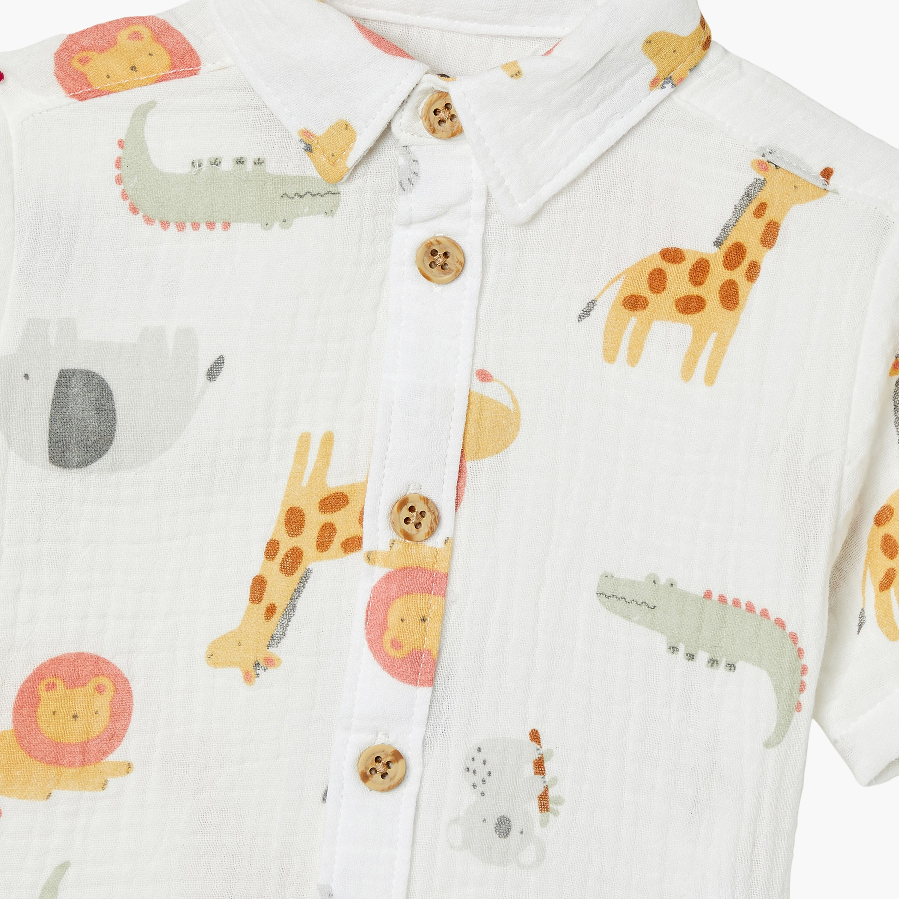 Huggies Short Sleeves Printed Shirt & Shorts Set with Cap-boys-clothing-setsandcoords-image-5