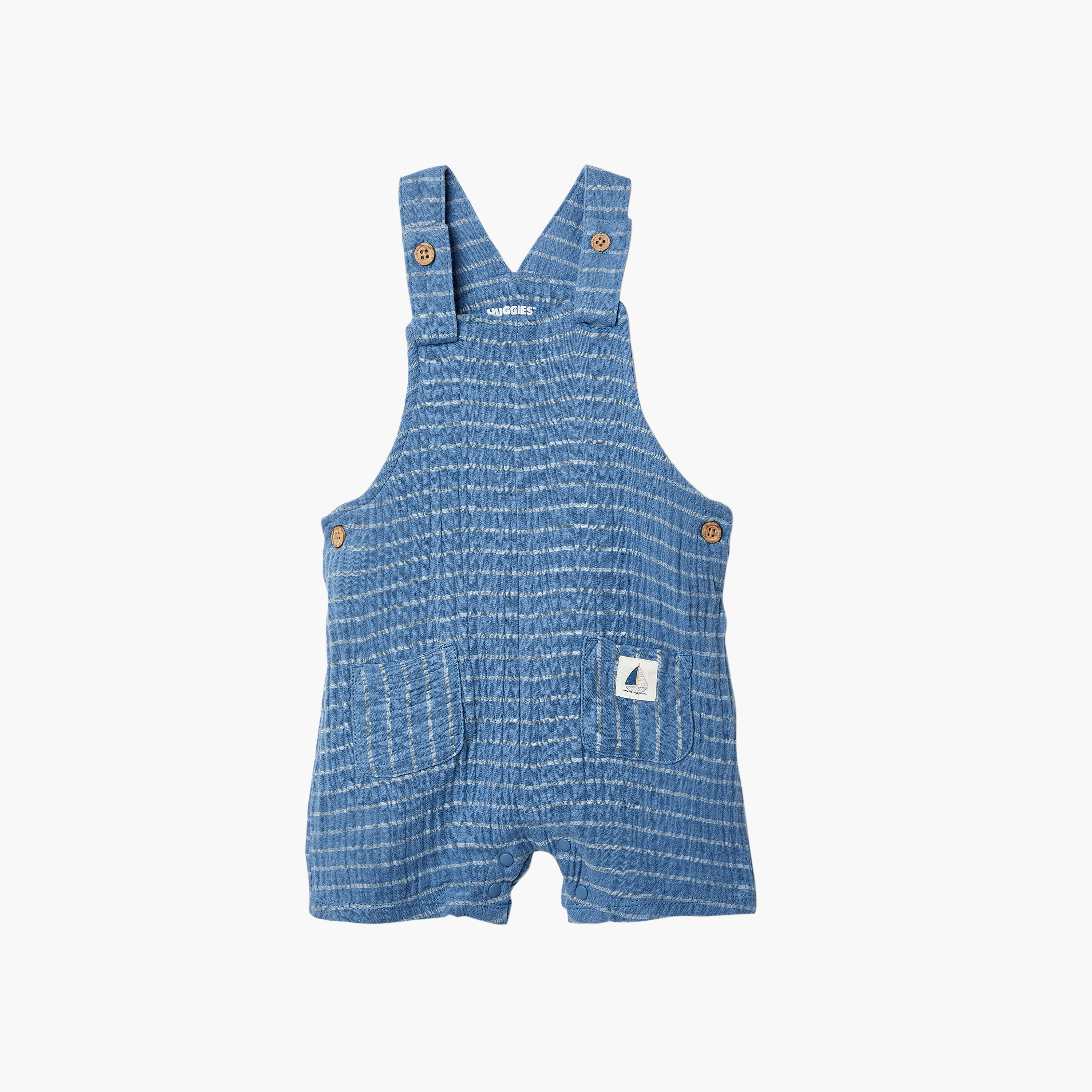 Huggies Short Sleeves Striped T-Shirt & Dungaree Set-boys-clothing-setsandcoords-image-2