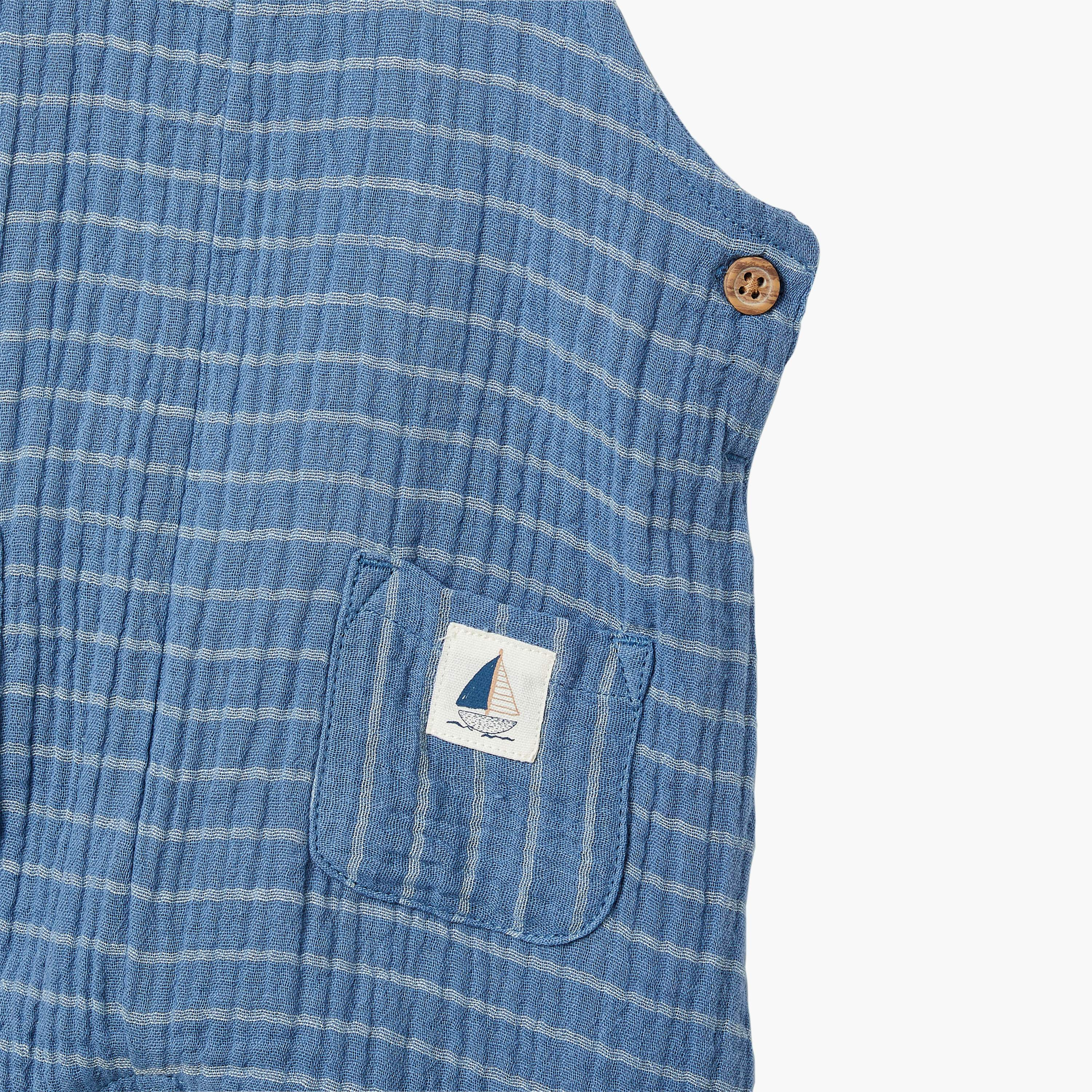 Huggies Short Sleeves Striped T-Shirt & Dungaree Set-boys-clothing-setsandcoords-image-5