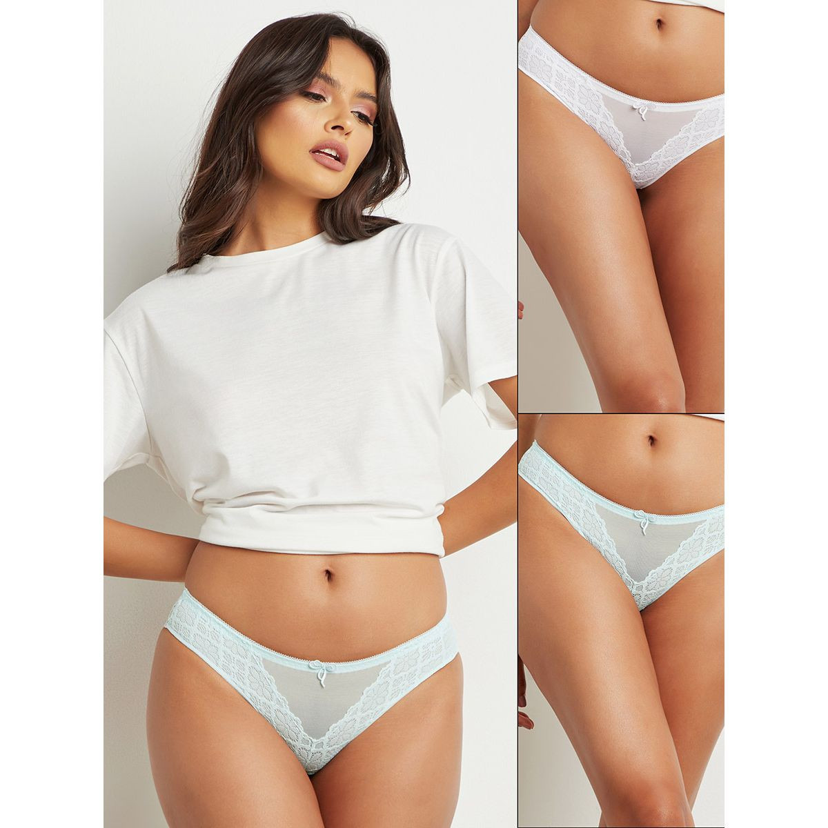 مجموعة من 2 سروال بكيني بتفاصيل دانتيل من ستايلي-women-clothing-lingerie-panties-image-1