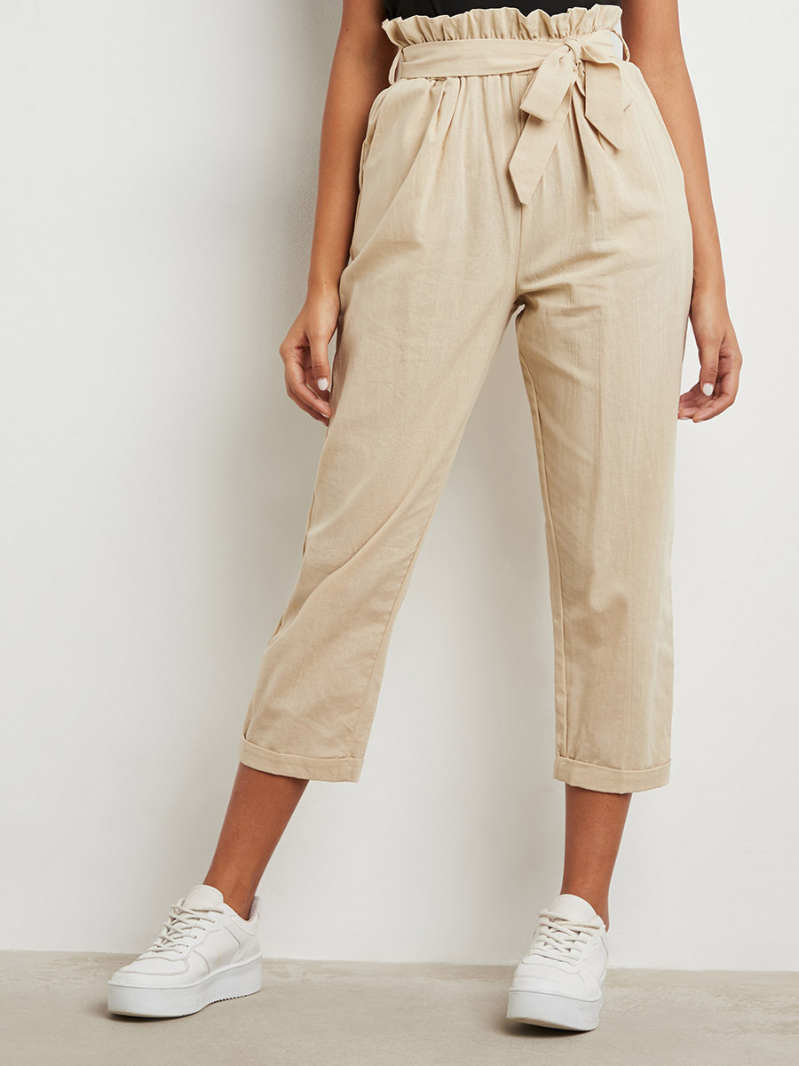 بنطلون بقصة واسعة وربطة خصر من ستايلي-women-clothing-trousers-image-1