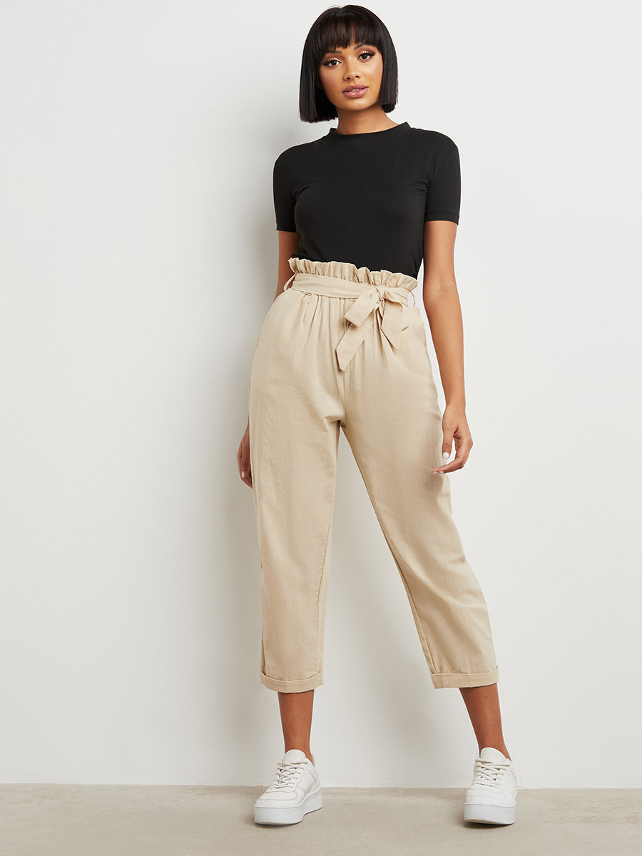 بنطلون بقصة واسعة وربطة خصر من ستايلي-women-clothing-trousers-image-2