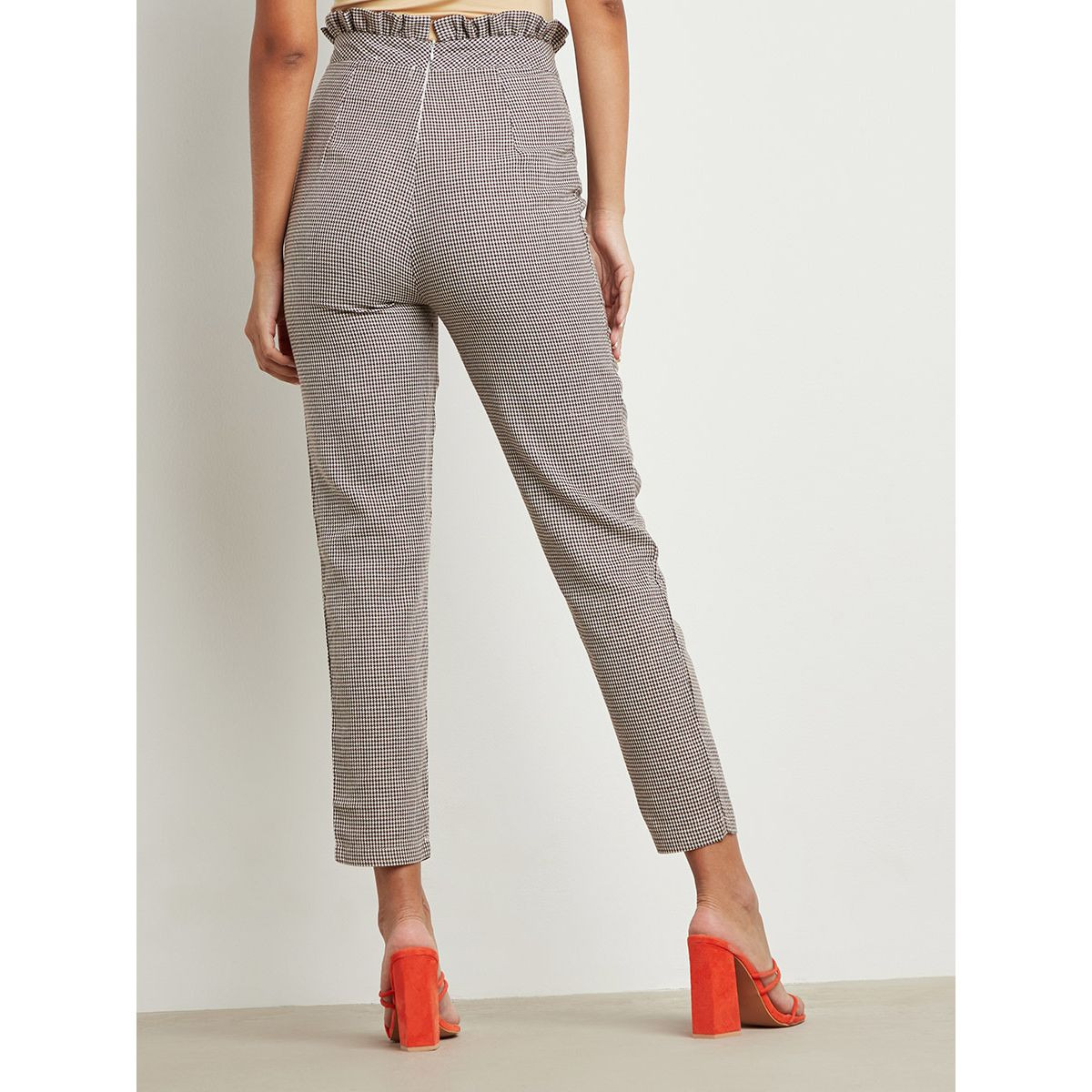 Styli Straight Leg Printed Trouser with Button Detail-women-clothing-trousers-image-3