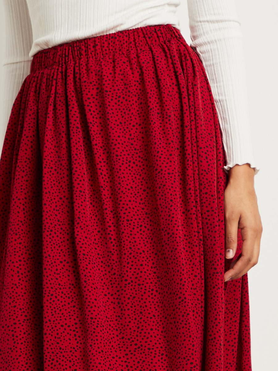 Styli Polka Dot Print Pleated Midi Skirt-women-clothing-bottoms-skirts-image-4