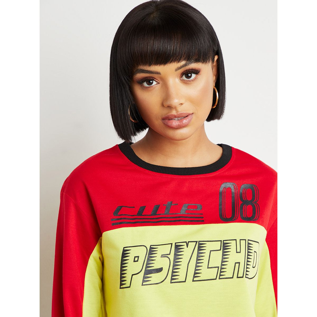Styli Psycho Slogan Print Color Block Cropped Sweatshirt-women-clothing-hoodiesandsweatshirts-sweatshirts-image-3