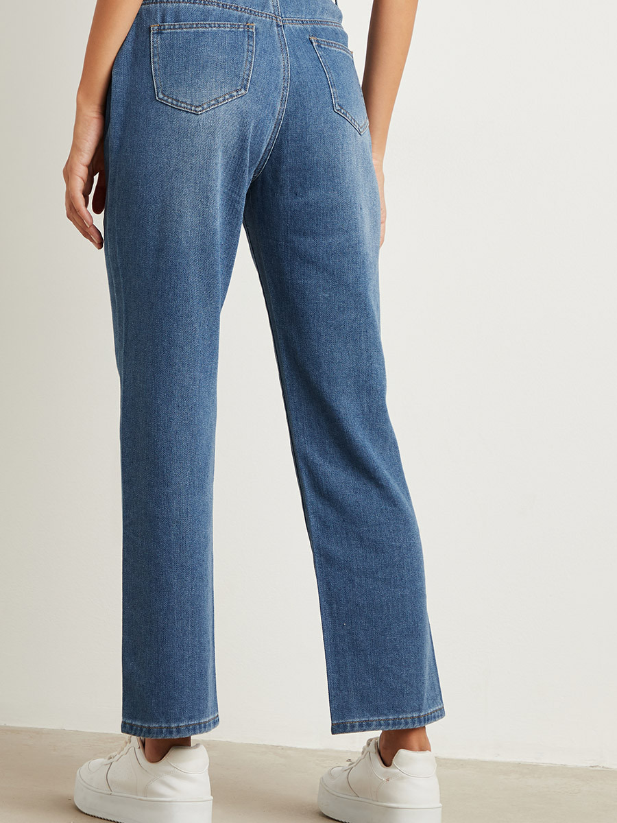 Styli Raw Edge Straight Leg Jeans with Belt Loops-women-clothing-bottoms-jeans-image-3