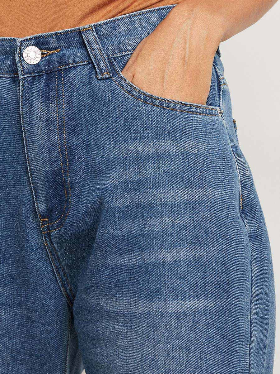 Styli Raw Edge Straight Leg Jeans with Belt Loops-women-clothing-bottoms-jeans-image-4