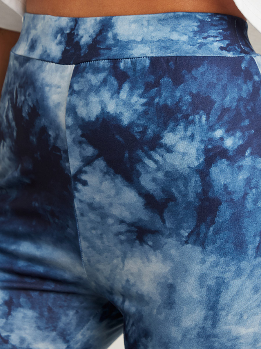 Styli Tie Dye Leggings with Elastic Waistband-women-clothing-leggings-image-3