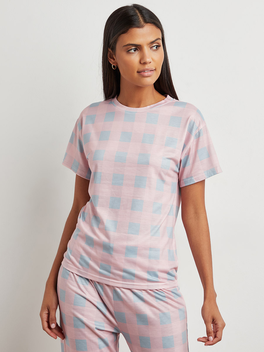 مجموعة من تيشيرت مطبوع وبنطلون بيجاما من ستايلي-women-clothing-nightwear-pyjamas-bottoms-image-3