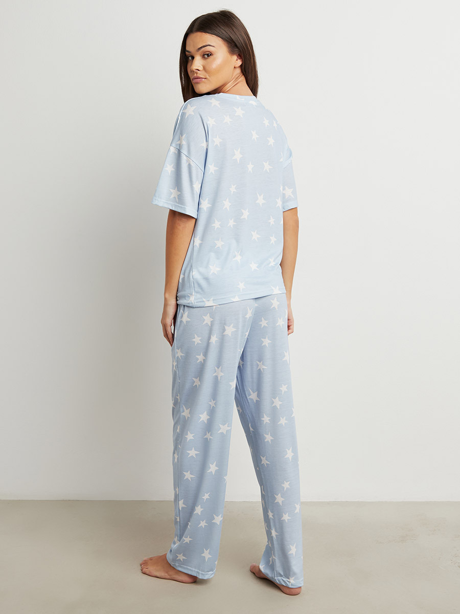 مجموعة من تيشيرت مطبوع وبنطلون بيجاما من ستايلي-women-clothing-nightwear-pyjamas-bottoms-image-2