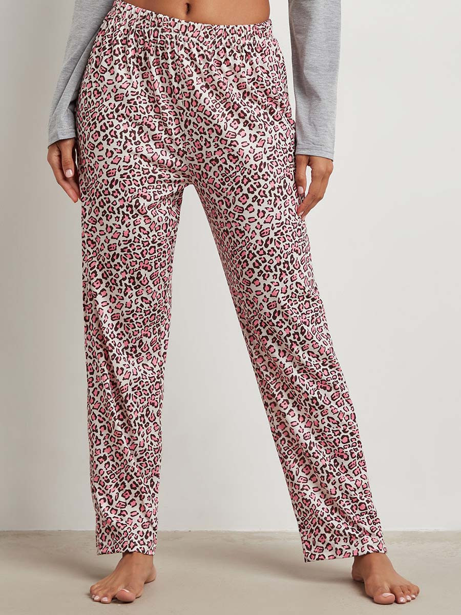 مجموعة من تيشيرت بأكمام طويلة وبنطلون بيجاما من ستايلي-women-clothing-nightwear-pyjamas-bottoms-image-3