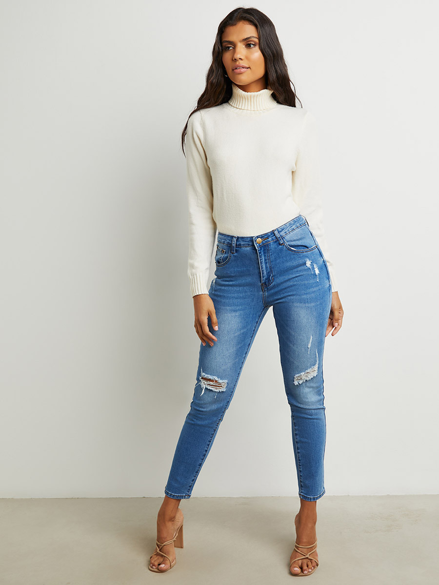 Styli Distressed Knee Detail Skinny Fit Jeans-women-clothing-bottoms-jeans-image-2