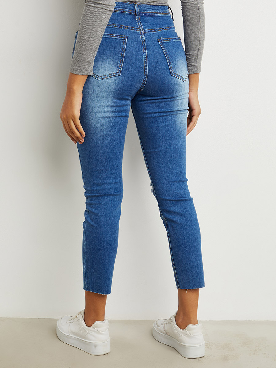 Styli Slash Knee Raw Hem Cropped Slim Fit Jeans-women-clothing-bottoms-jeans-image-3