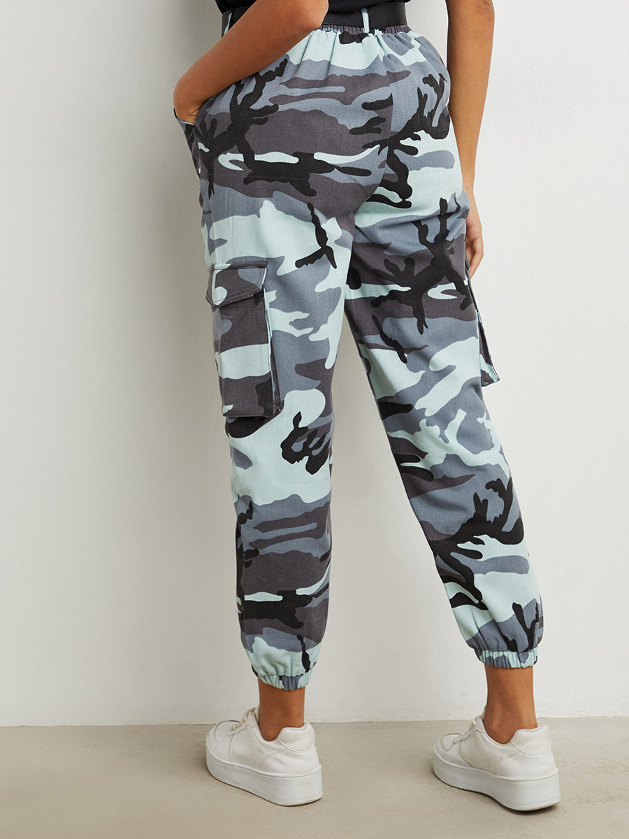 Styli Camo Print Cargo with Clip Buckle Belt-women-clothing-trousers-image-3