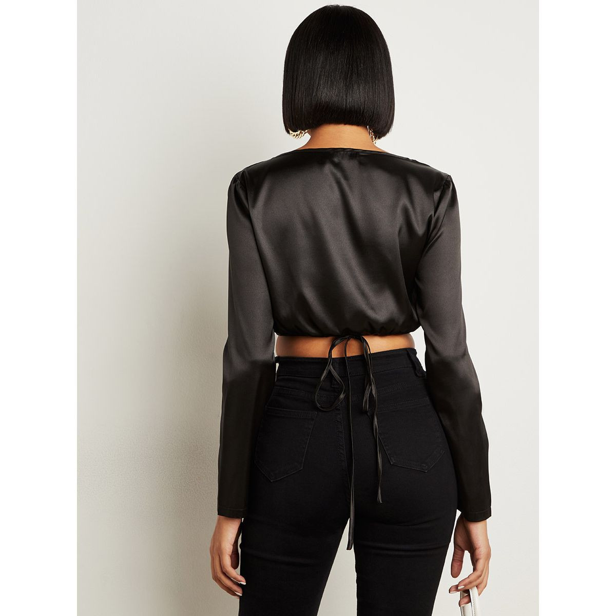 بلوزة قصيرة بأكمام طويلة من ستايلي-women-clothing-shirtsandblouses-blouses-image-3