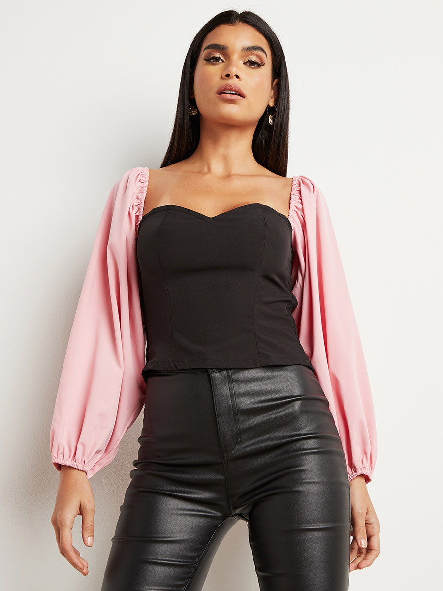 بلوزة بأكمام منفوخة من ستايلي-women-clothing-shirtsandblouses-blouses-image-5