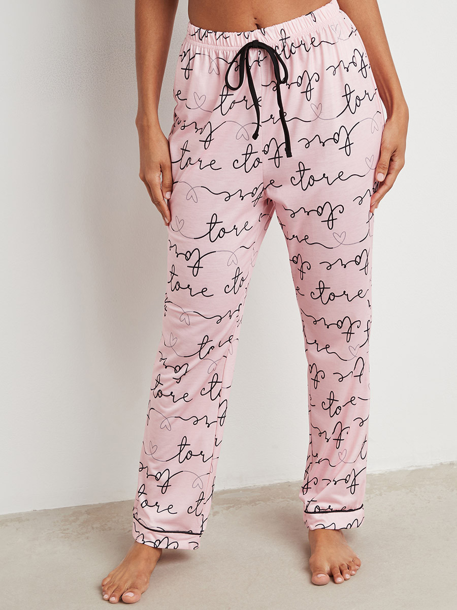 مجموعة من تيشيرت وبنطلون بيجاما من ستايلي-women-clothing-nightwear-pyjamas-bottoms-image-5