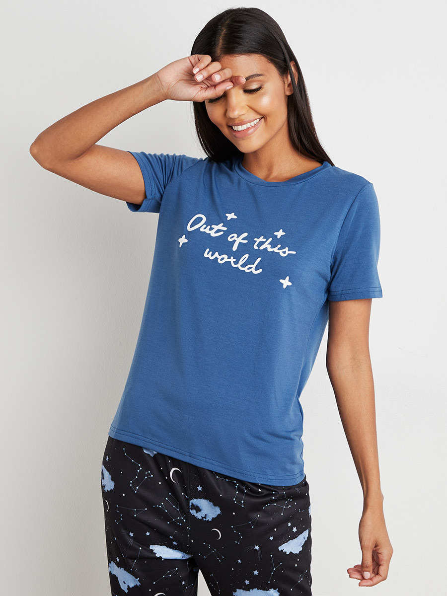 مجموعة ن تيشيرت وبنطلون بيجاما من ستايلي-women-clothing-nightwear-pyjamas-bottoms-image-2