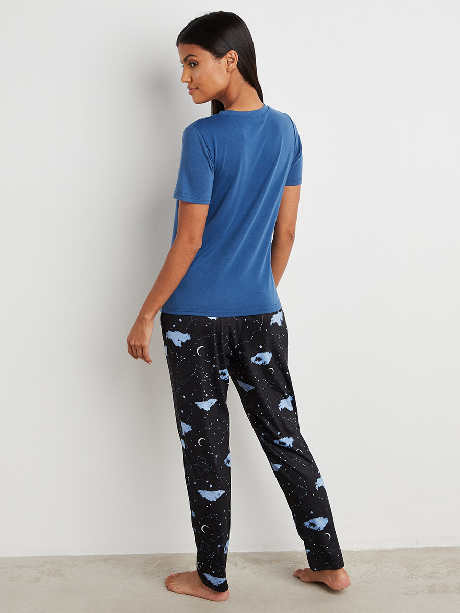 مجموعة ن تيشيرت وبنطلون بيجاما من ستايلي-women-clothing-nightwear-pyjamas-bottoms-image-3