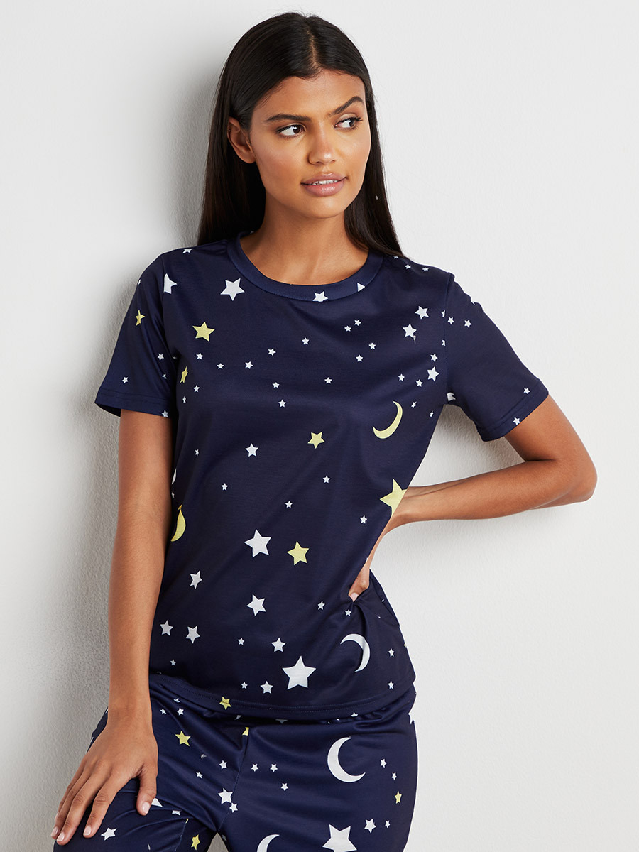 مجموعة من تيشيرت وبنطلون بيجاما من ستايلي-women-clothing-nightwear-pyjamas-bottoms-image-2