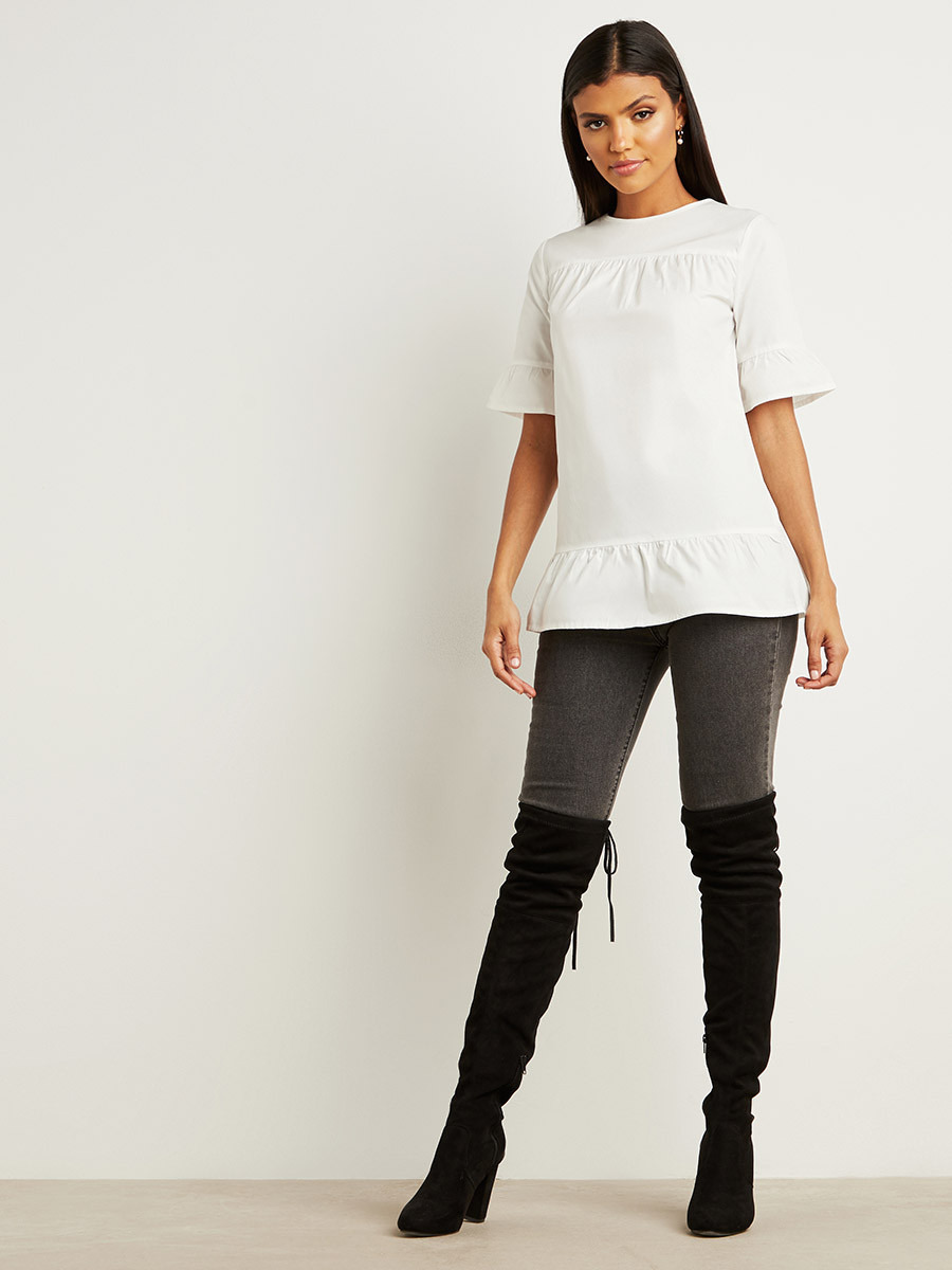 بلوزة بكسرات وأكمام قصيرة من ستايلي-women-clothing-shirtsandblouses-blouses-image-2