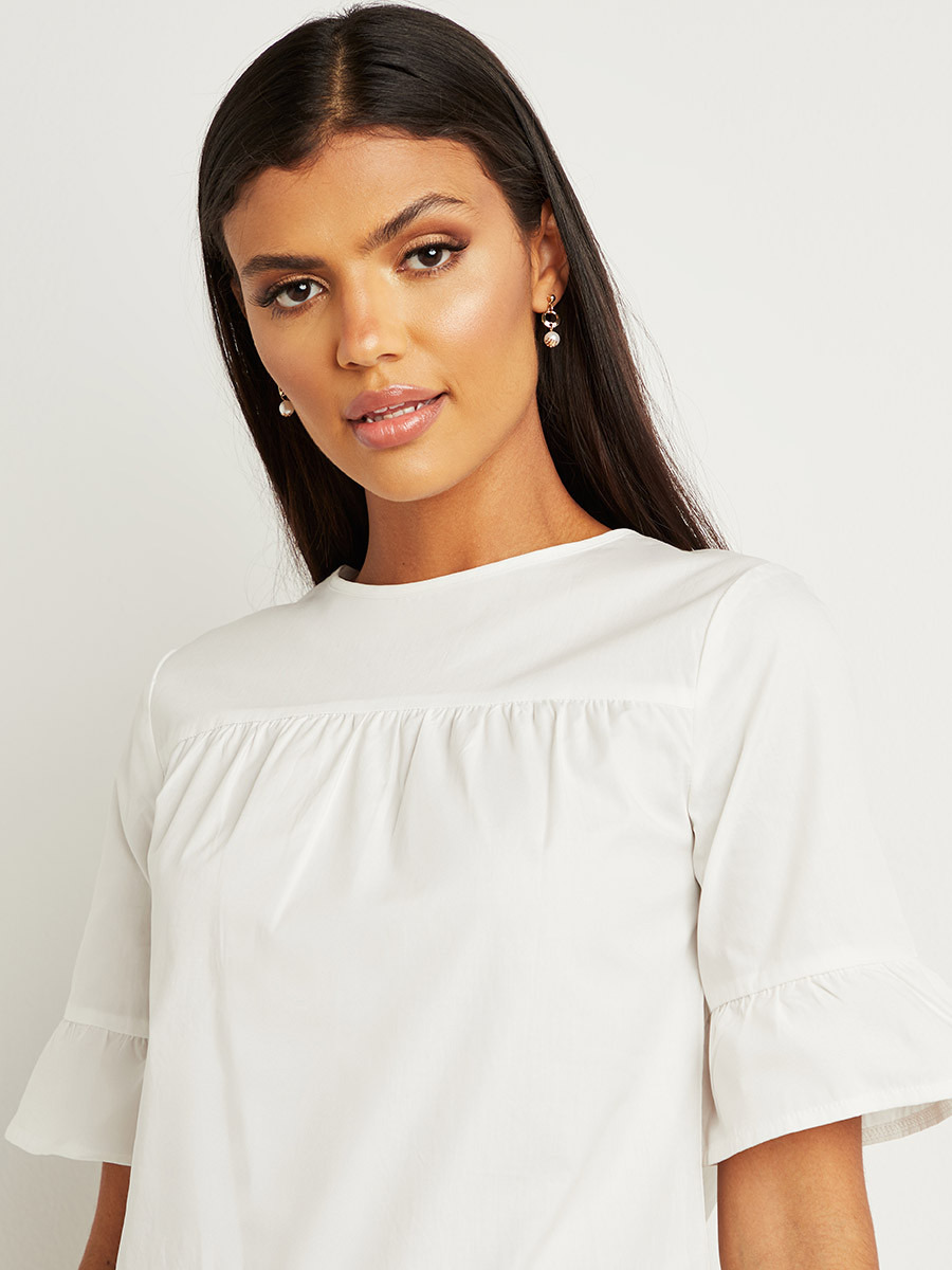 بلوزة بكسرات وأكمام قصيرة من ستايلي-women-clothing-shirtsandblouses-blouses-image-4