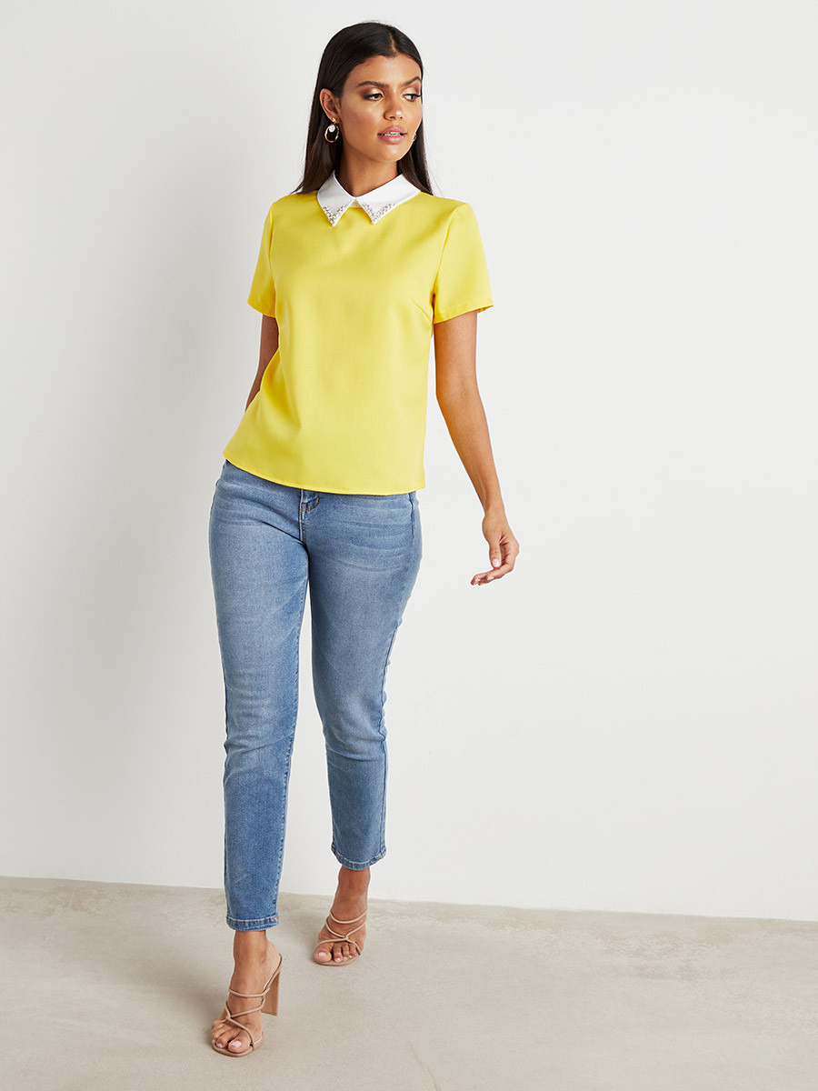 بلوزة بأكمام قصيرة من ستايلي-women-clothing-shirtsandblouses-blouses-image-2